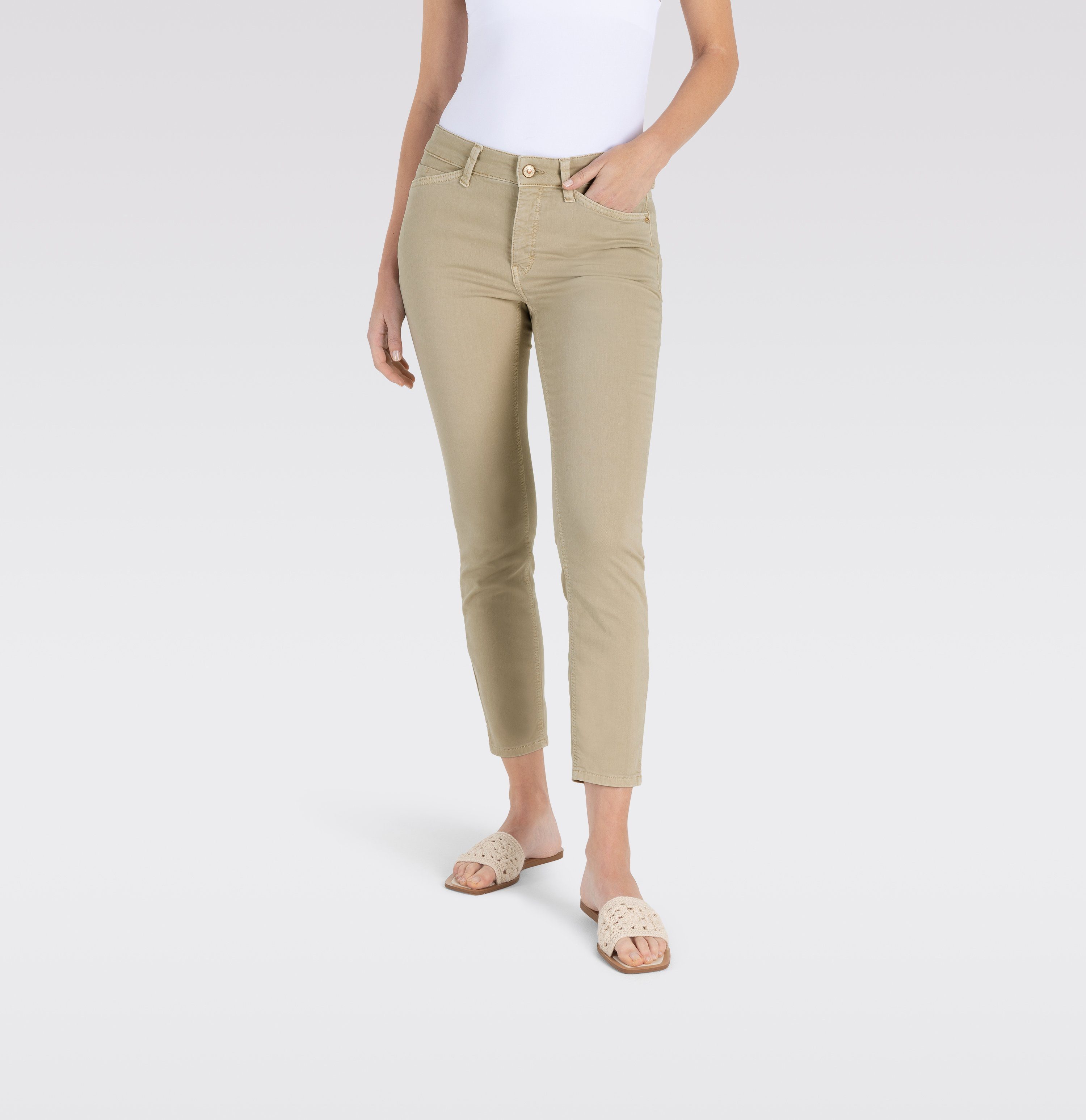 MAC 7/8 jeans Dream Summer verkort met splitje bij de zoom dames 7/8 jeans maat 46 bruin