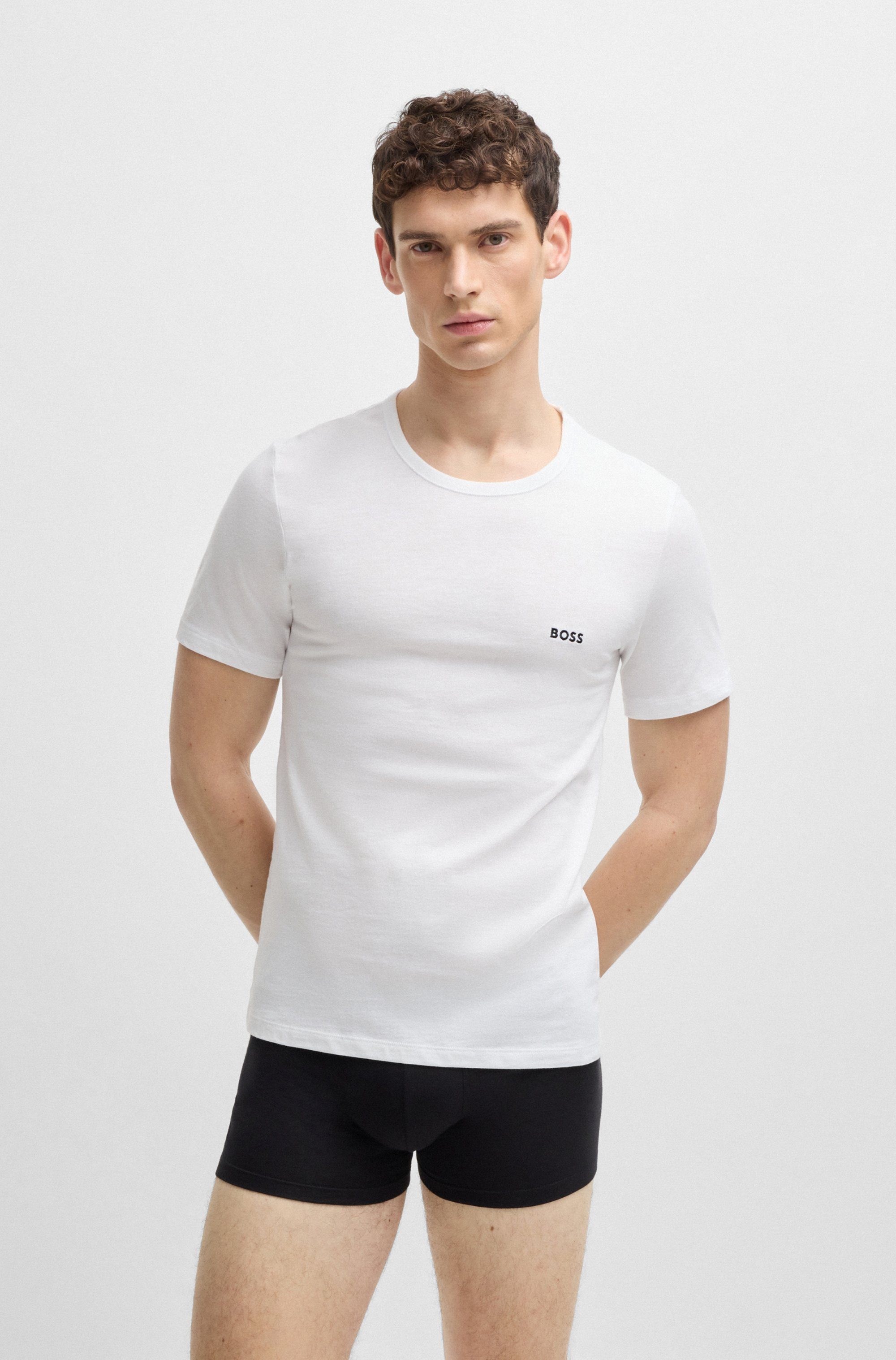 BOSS T-shirt TShirtRN 3P Classic met boss borduurwerk (set, 3-delig)