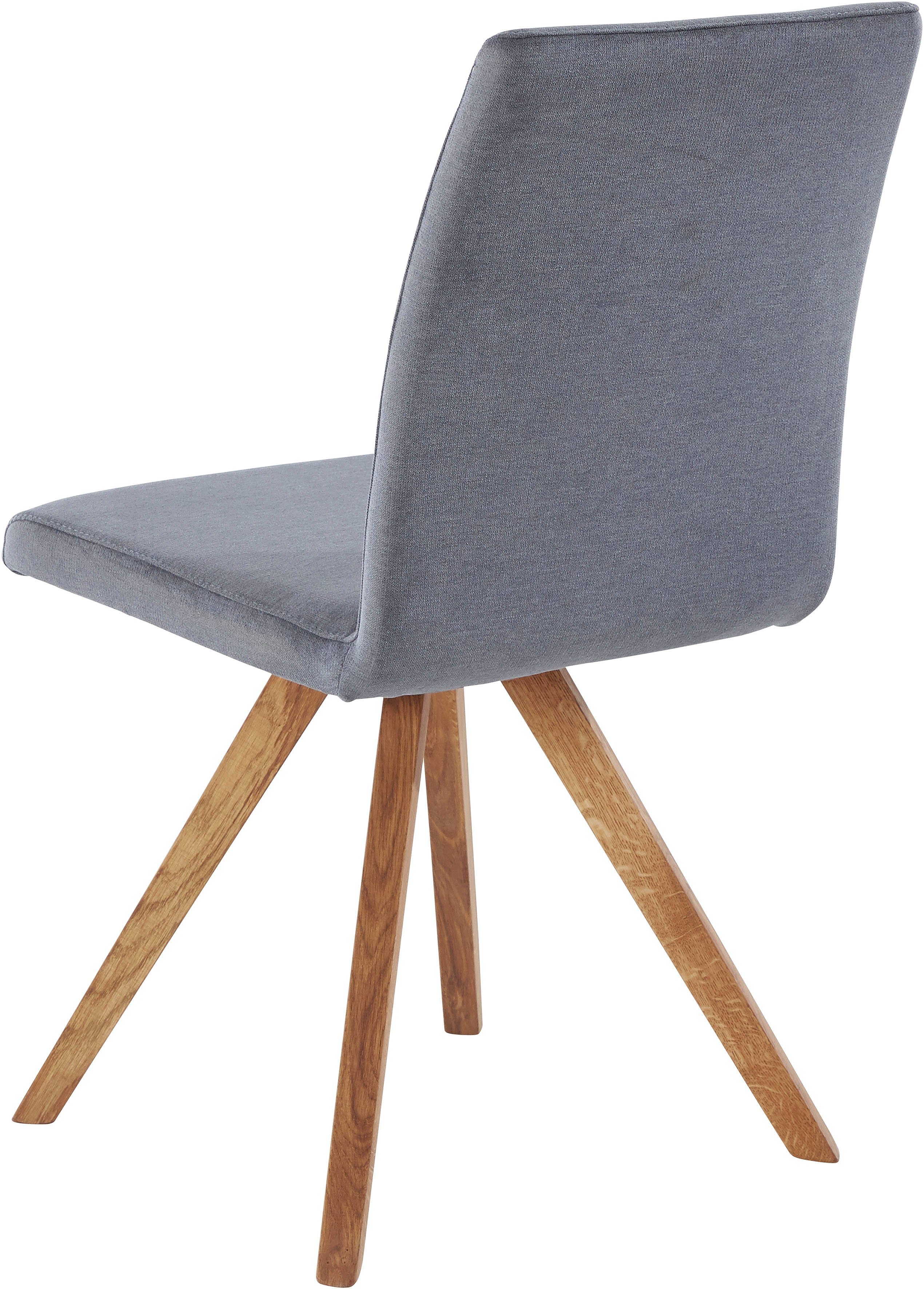 Home affaire Kuipstoel Rio Bekleding van imitatieleer of structuurstof en het frame is geolied eiken (2 stuks)