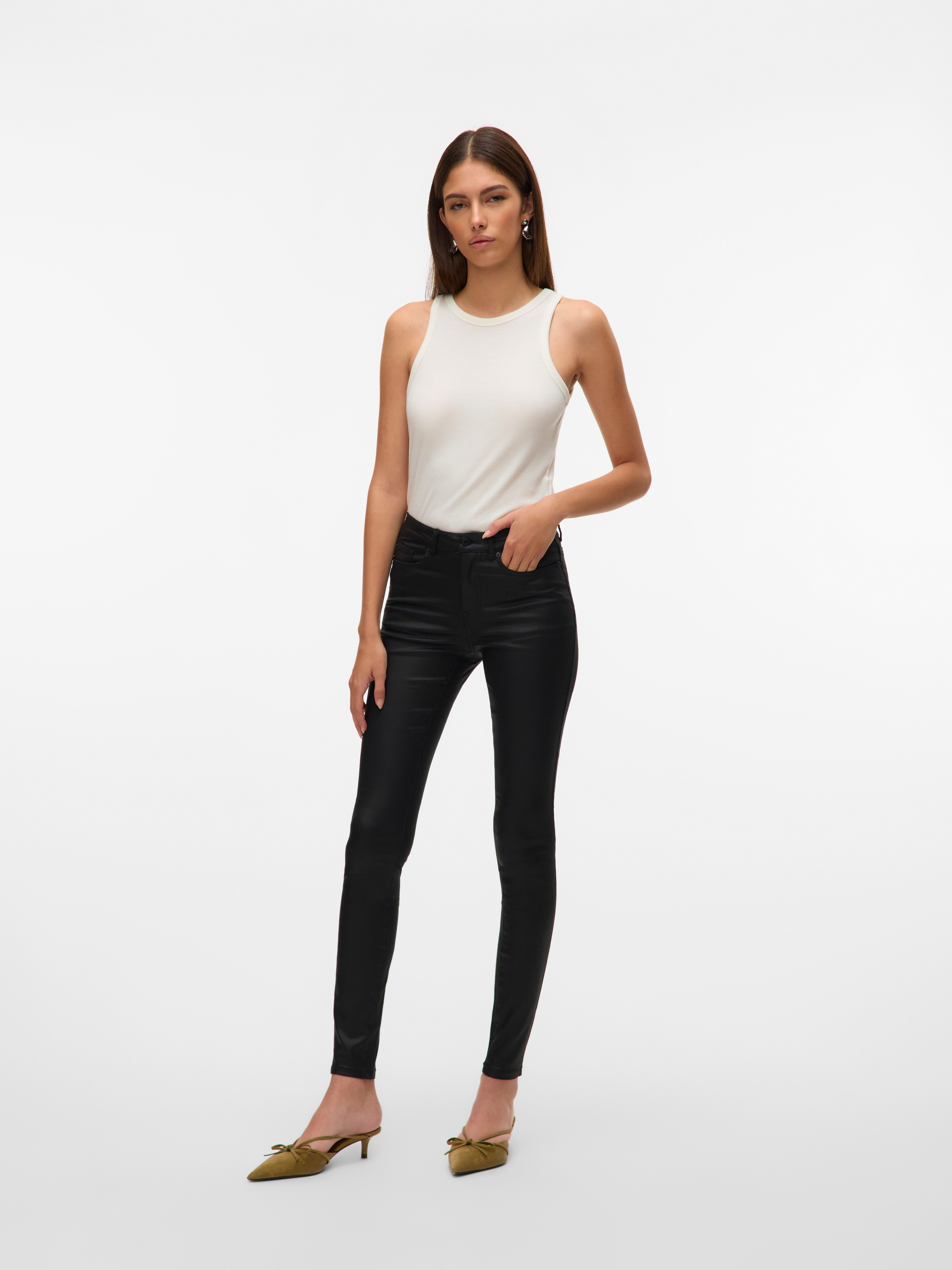 Vero Moda Skinny fit jeans VMFLASH MR SKINNY COATED PANTS NOOS