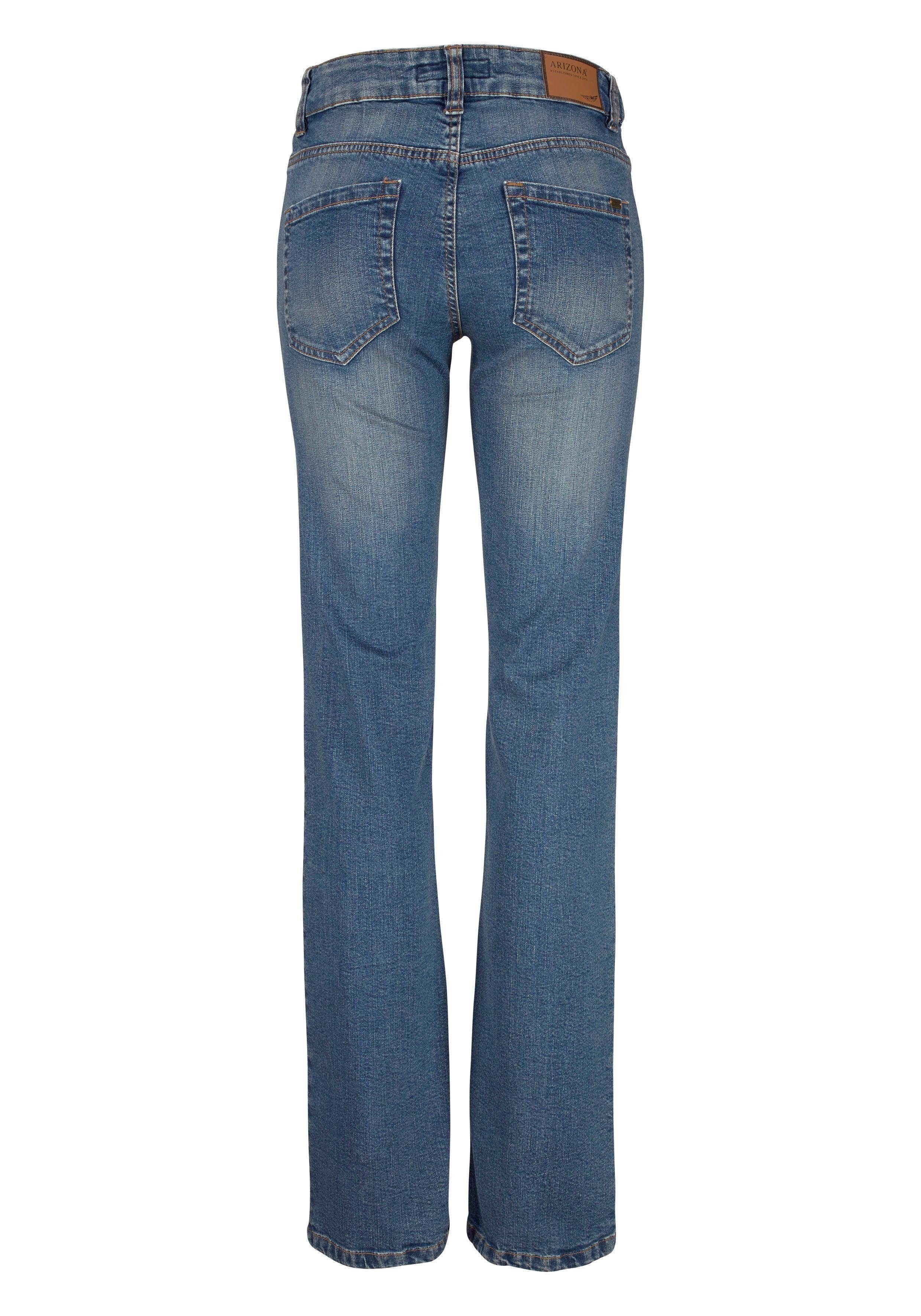 Arizona Bootcut jeans Tailleband met zij-elastiek inzet hoge taille, bootcut, met stretch, klassieke 5-pocket-stijl