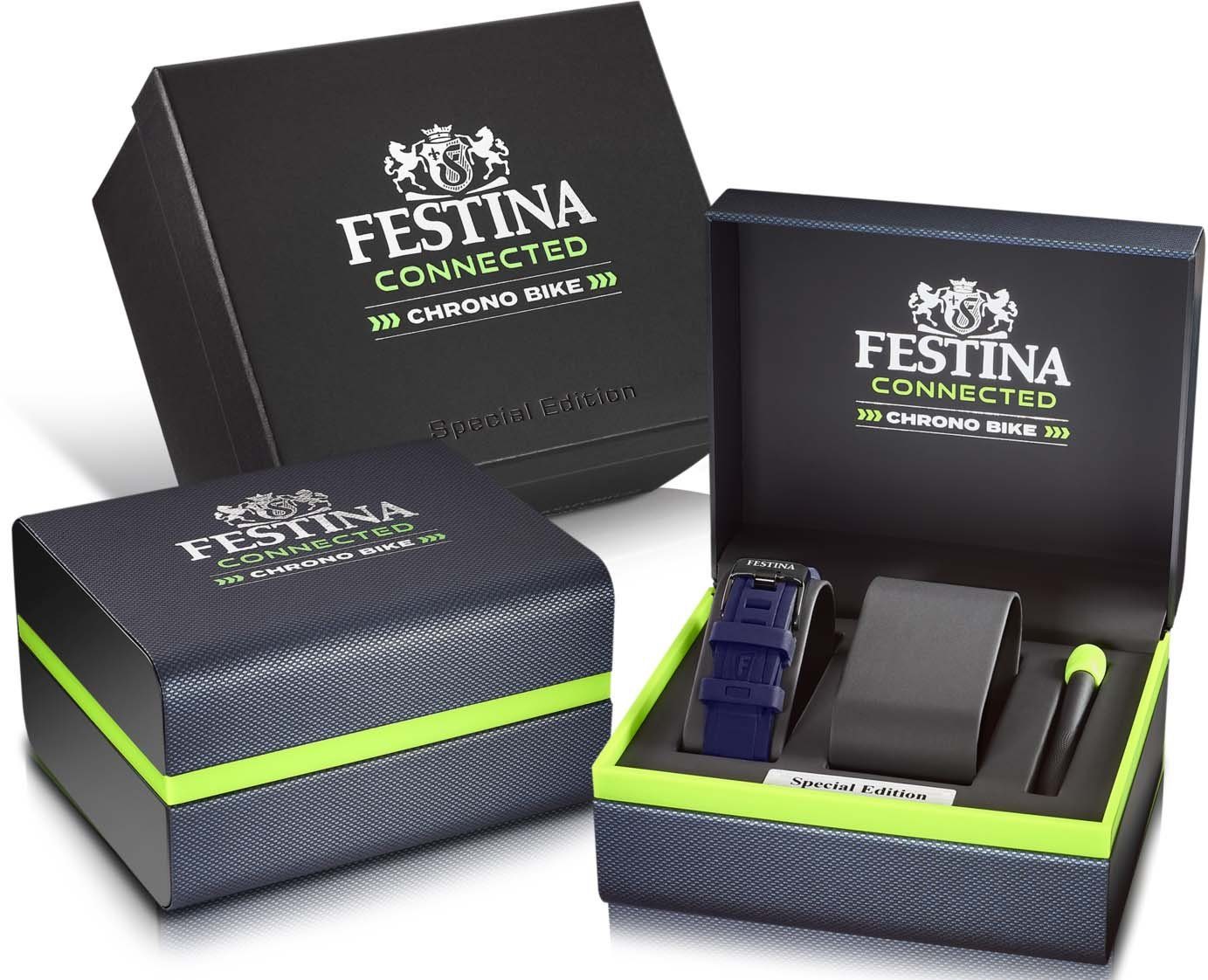 Festina Chronograaf Chrono Bike Connected - Special Edition Polshorloge, quartz, herenhorloge, stopwatchfunctie, ideaal als cadeau (set, 3-delig, Horloge met verwisselbare band en gereedschap)