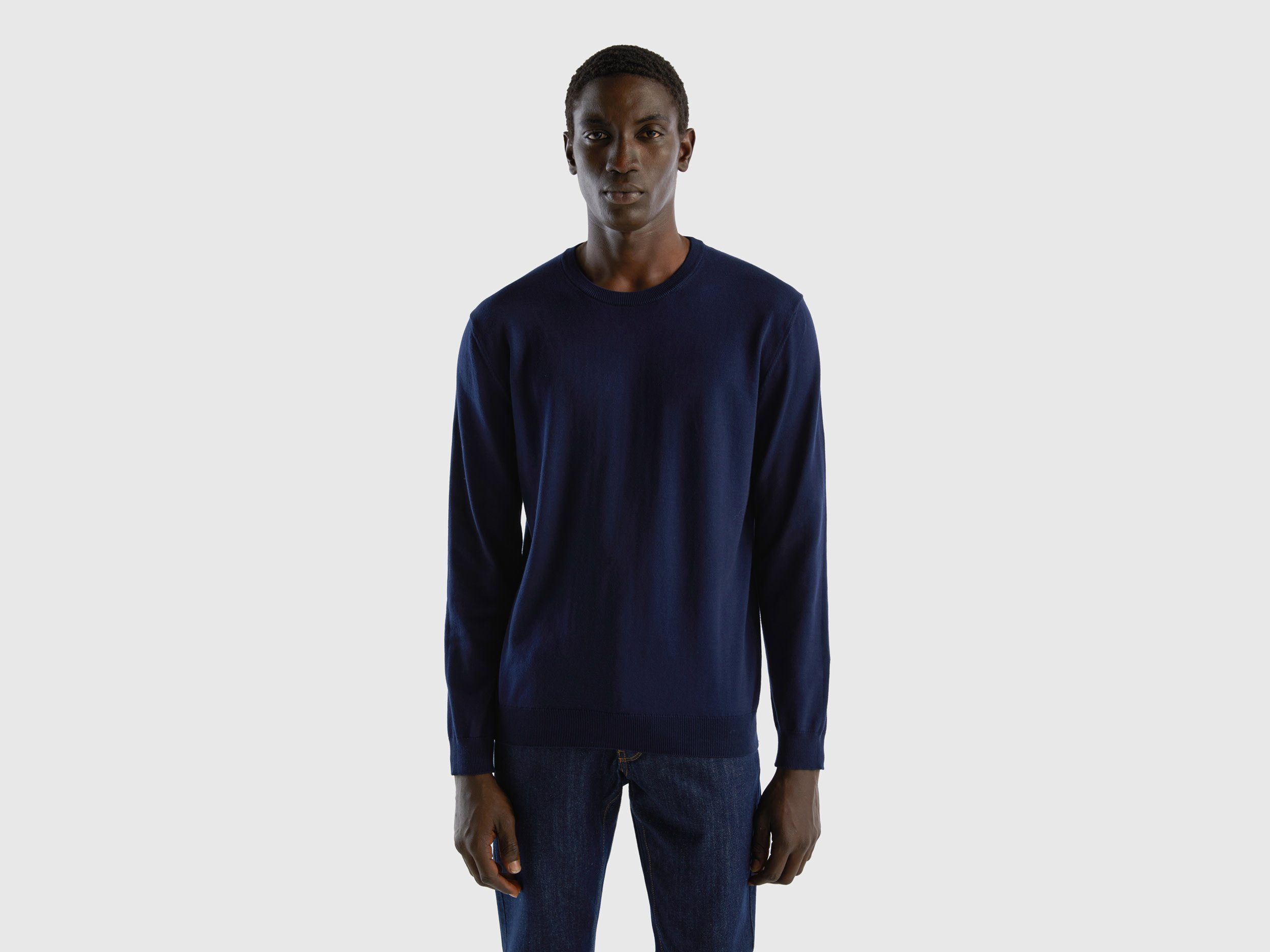 United Colors of Benetton Trui met ronde hals met merklabel heren pullovers maat XS blauw