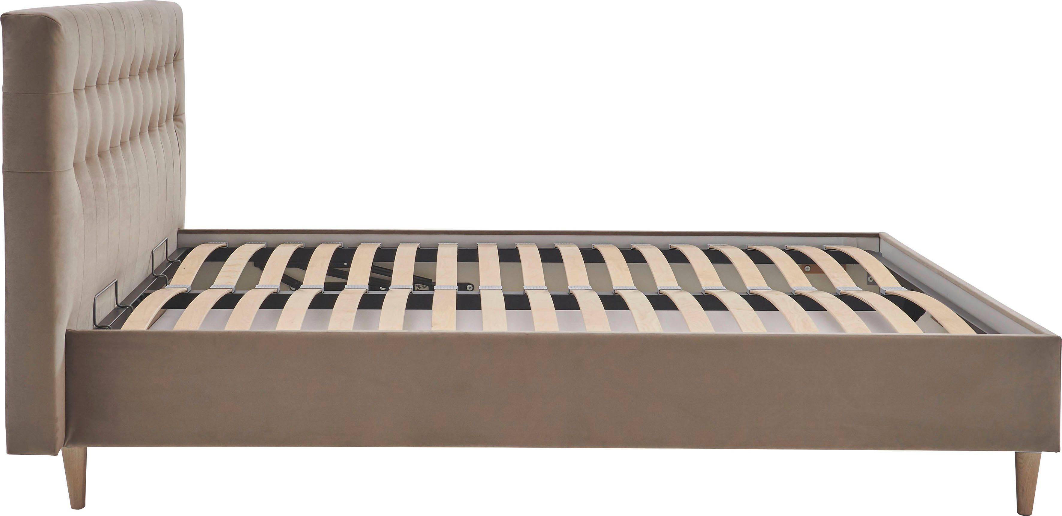 ATLANTIC home collection Gestoffeerd bed Veronika met bedkist en lattenbodem