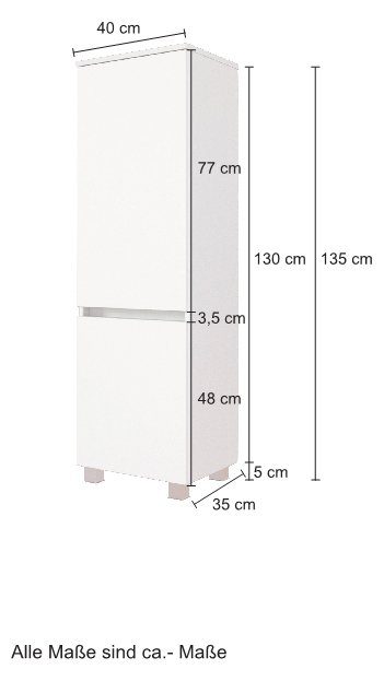 welltime Halfhoge kast Kaunas 40 cm breed, met soft-close functie