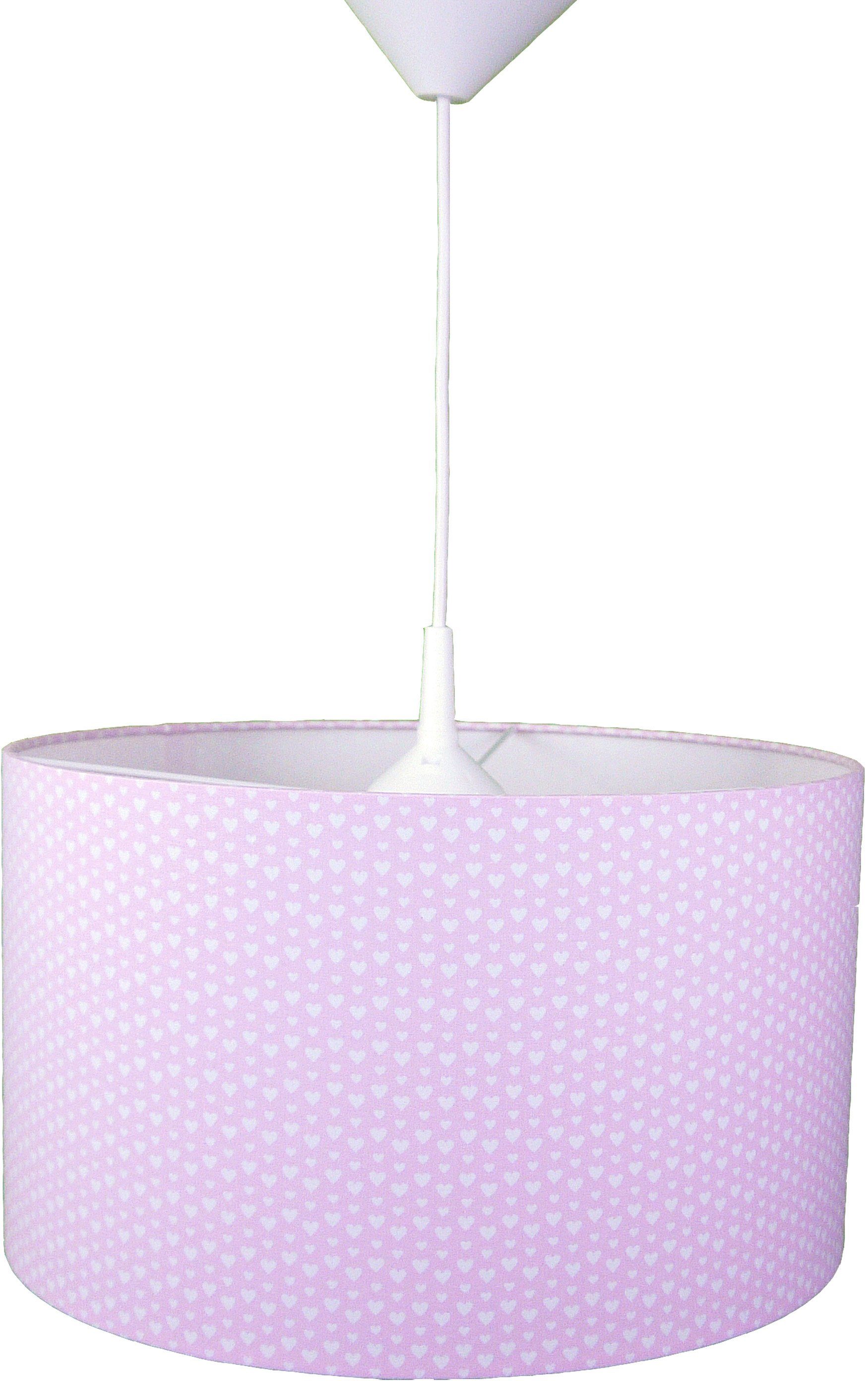 niermann Hanglamp Miniharten Stof-hanglamp Miniharten wit/roze (1 stuk)
