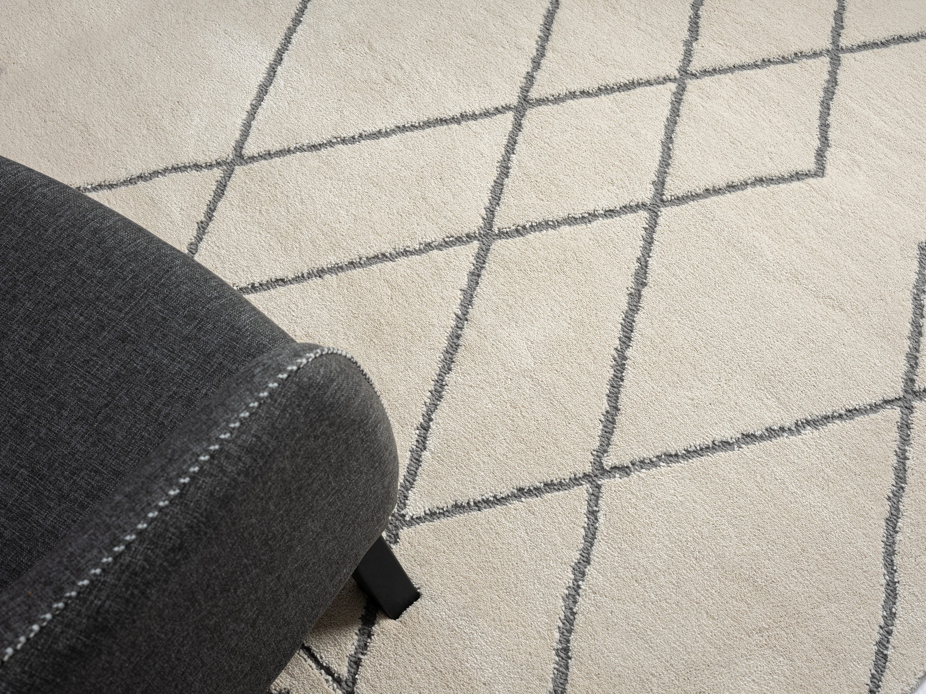 Myflair Möbel & Accessoires Hoogpolig vloerkleed Marokkaans ontwerp voorraadopruiming modern, marokkaans ontwerp, ruitenpatroon, zacht, met franjes