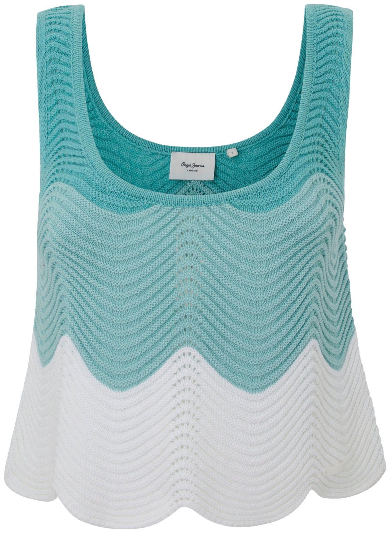 Pepe Jeans Gebreide top GALEA met schulpzoom