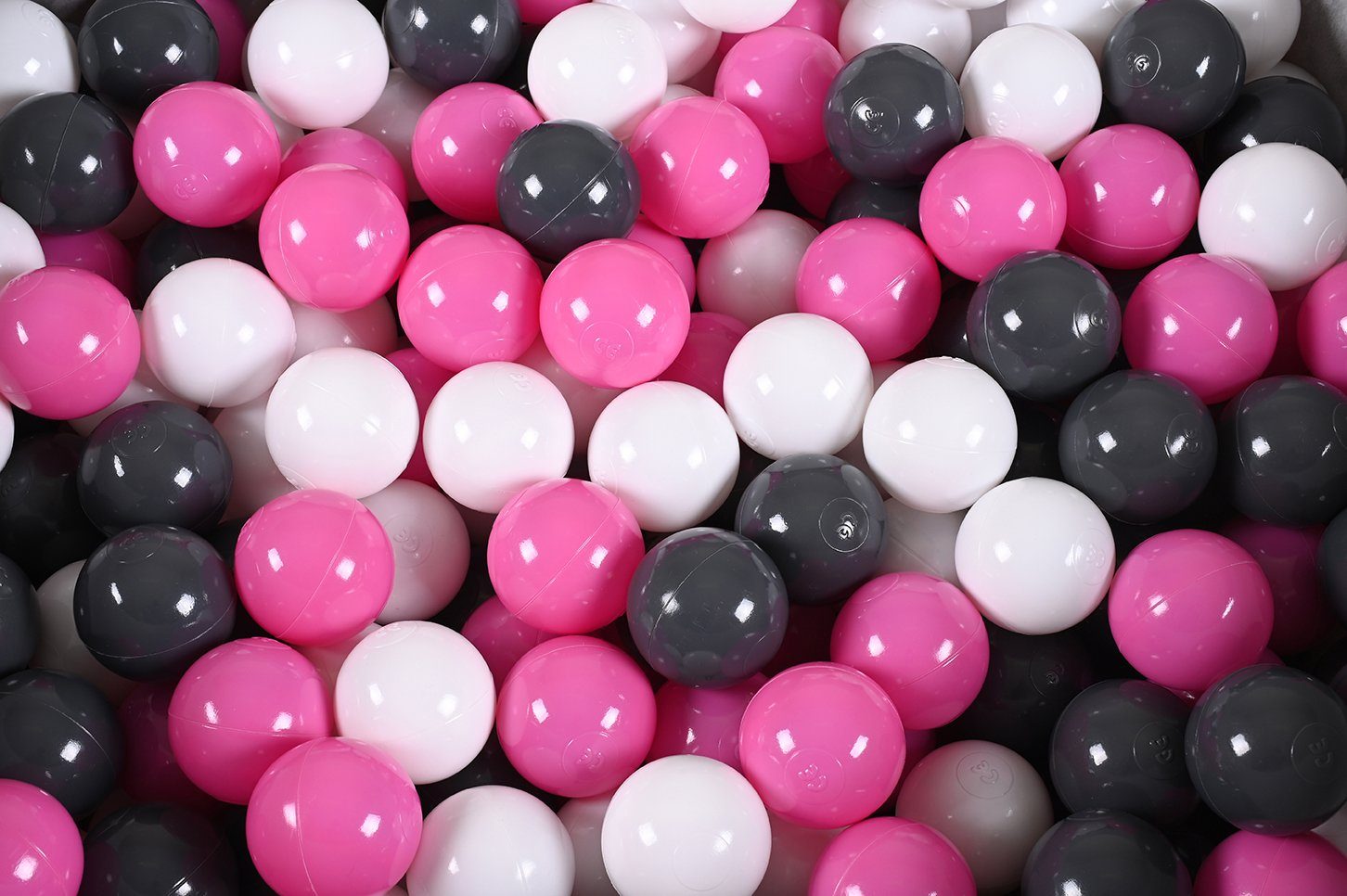 Knorrtoys® Ballenbak Soft, Grey white clouds met 300 ballen creme/grey/rose, made in europe