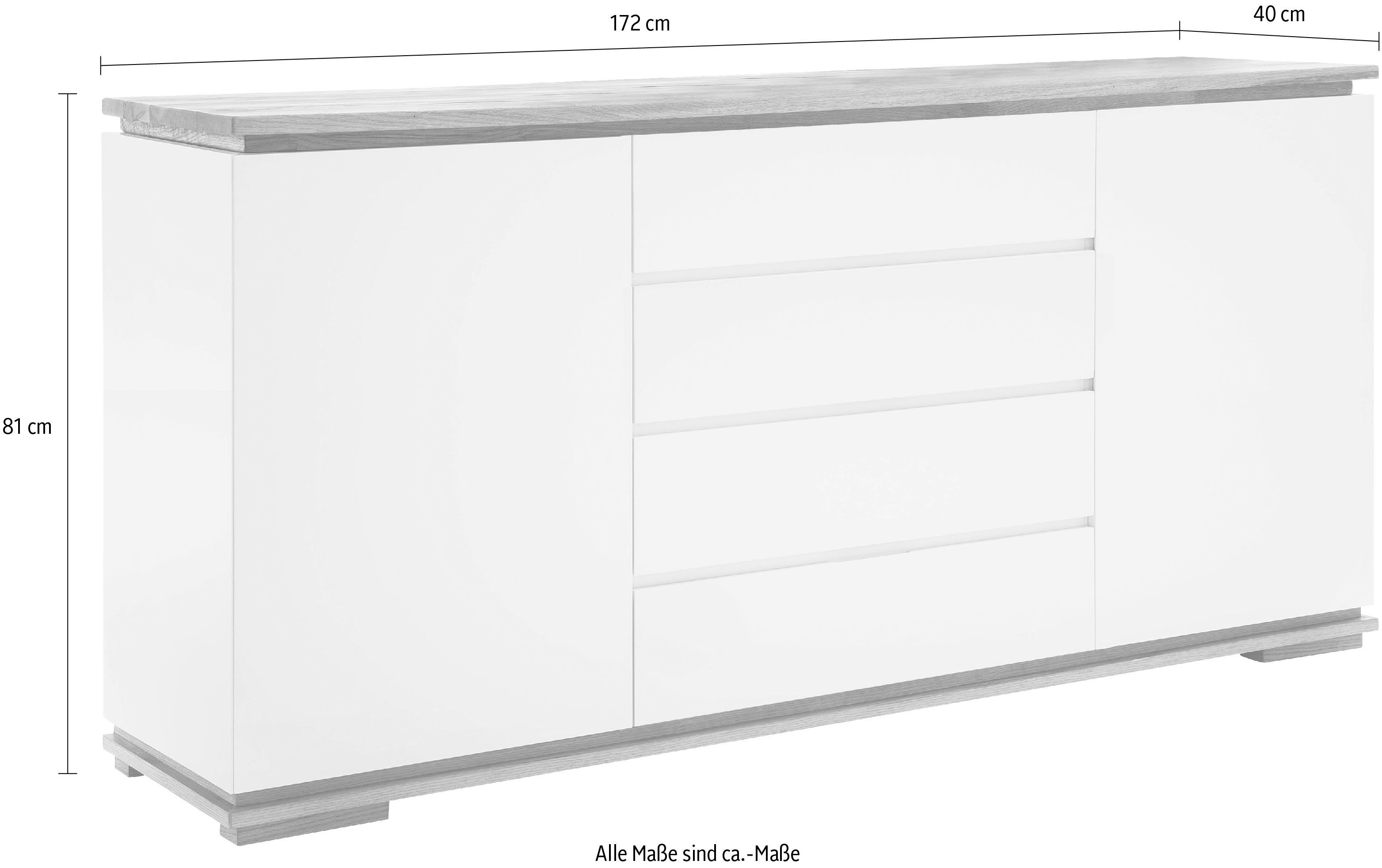 MCA furniture Dressoir Chiaro Breedte ca. 172 cm