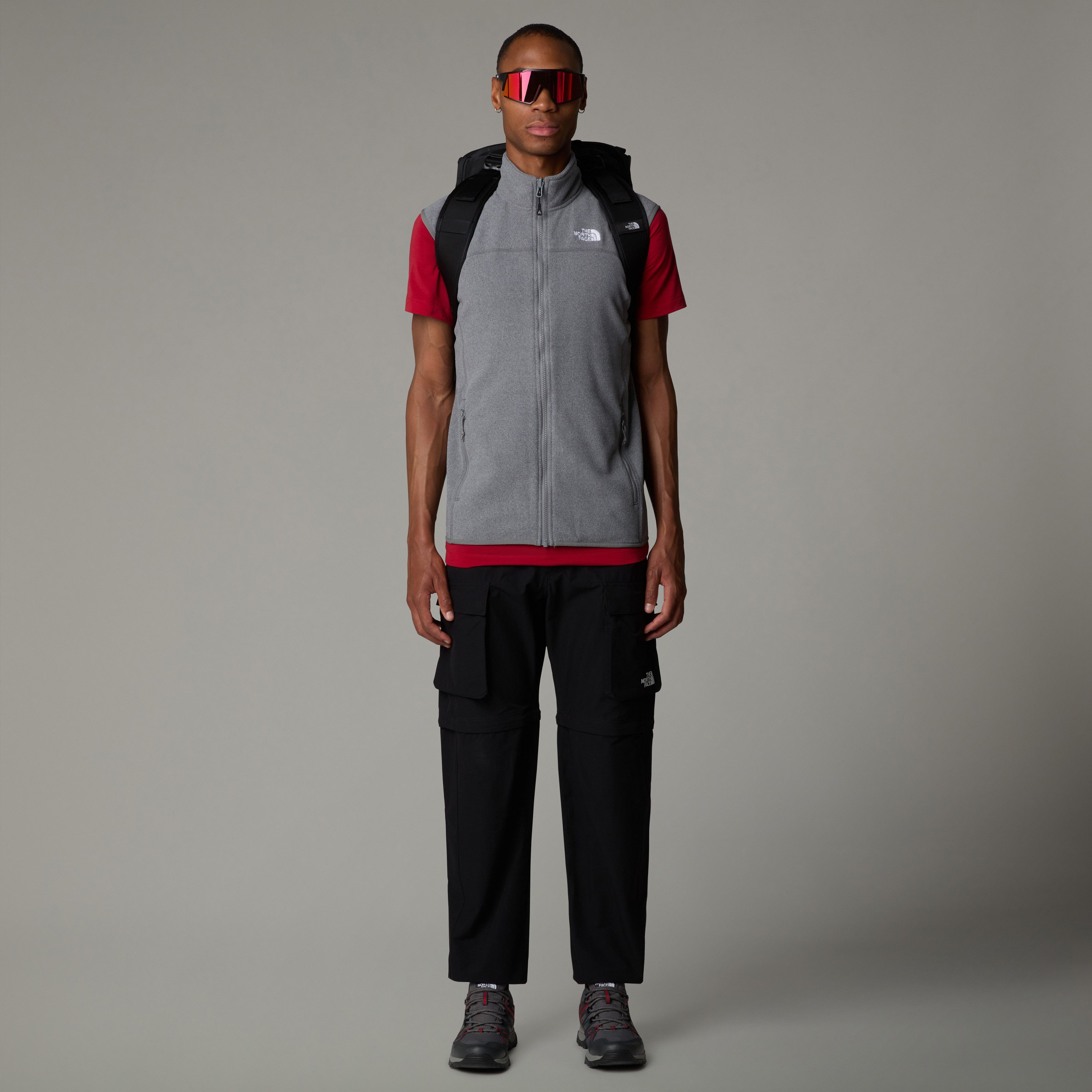 The North Face Mouwloos fleecevest 100 Glacier vest voor heren met klassieke label-borduurwerk op het sleutelbeen