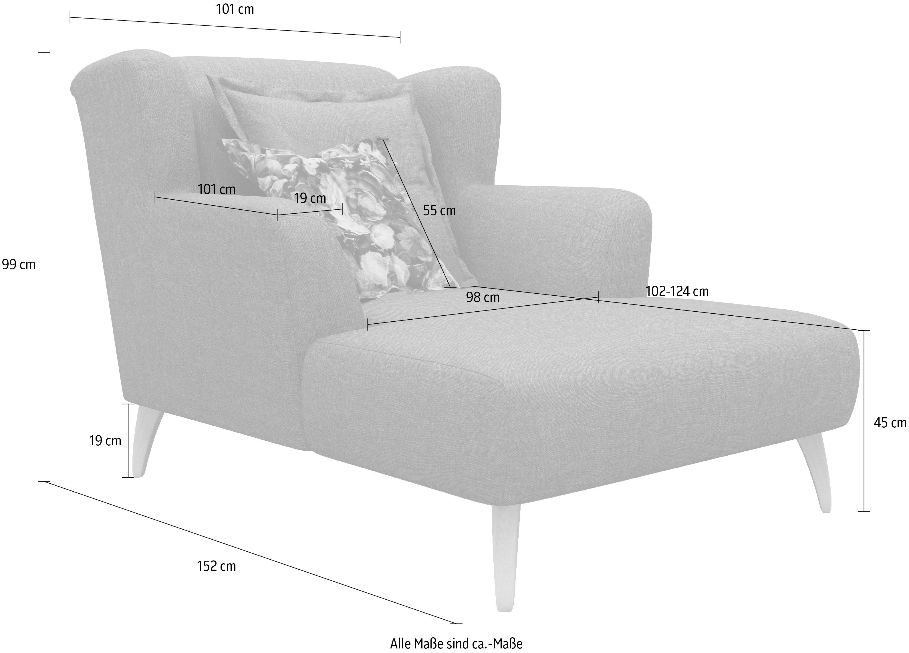 Home affaire Loveseat Baggio met houten voetjes