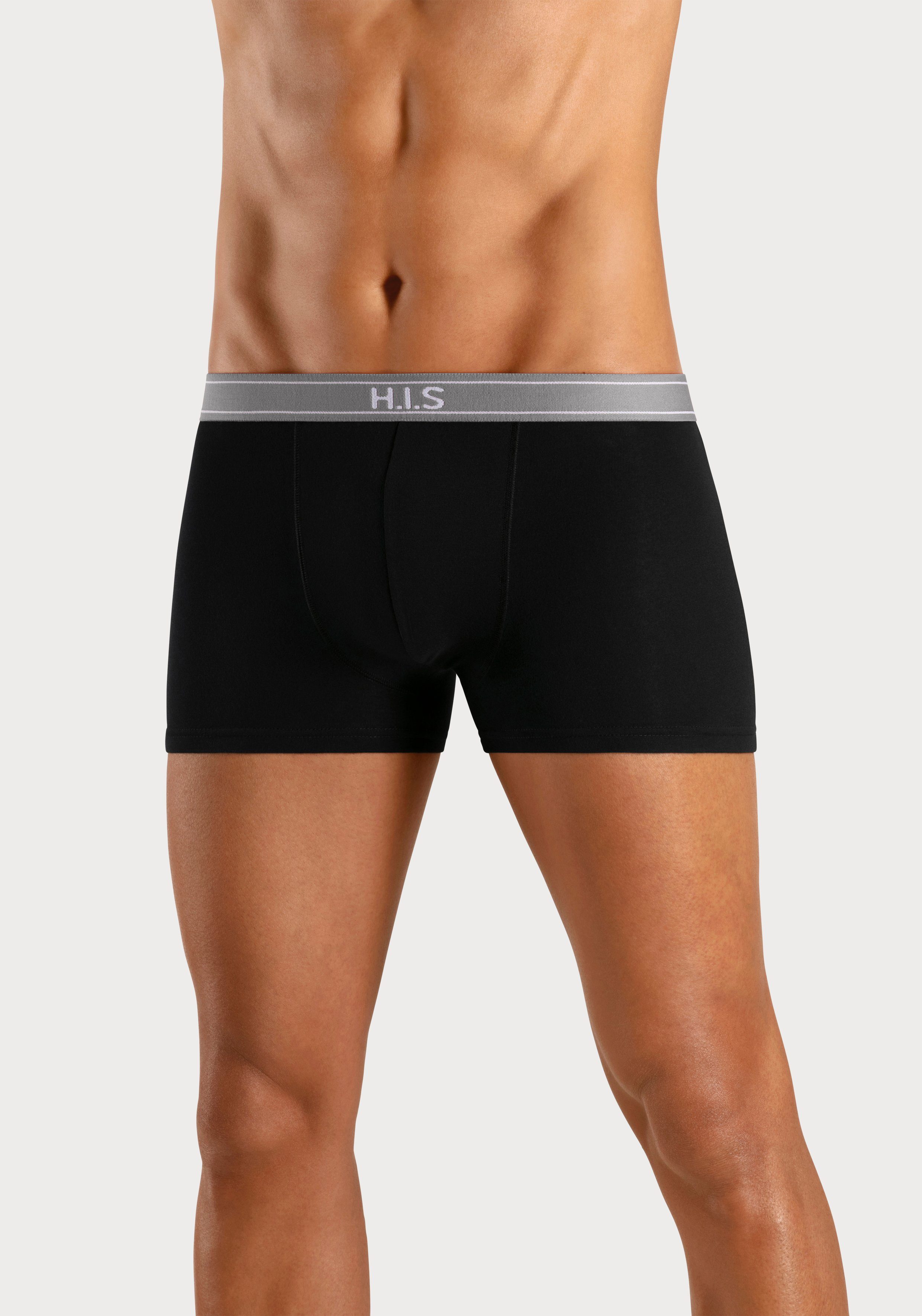 H.I.S Boxershort voor heren met strepen en logo op de band (set, 5 stuks)
