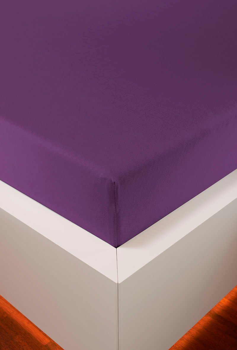 bellana Hoeslaken Jersey-elastaan aqua in mt. 90x200, 140x200 of 180x200 cm van katoen, voor matrassen tot 35 cm hoogte, laken, hoeslaken (1 stuk)