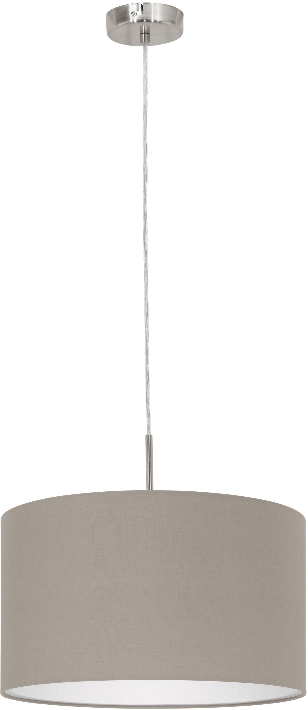 EGLO Hanglamp PASTERI nikkel-mat / ø 38 x h 110 cm / hanglamp van stof