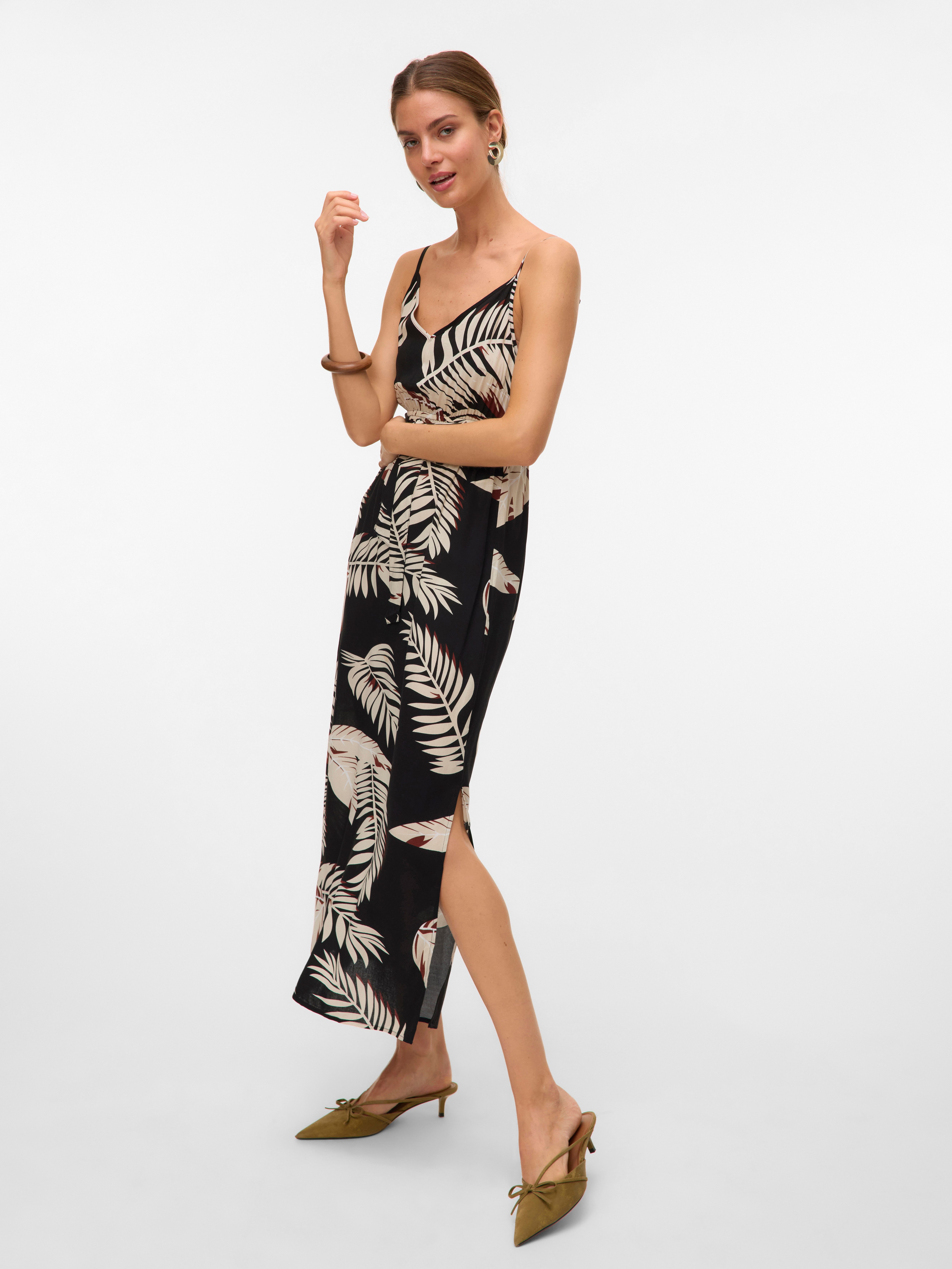 Vero Moda Jurk met spaghettibandjes VMEASY JOY SLIT MAXI V-NECK DRESS WV GA