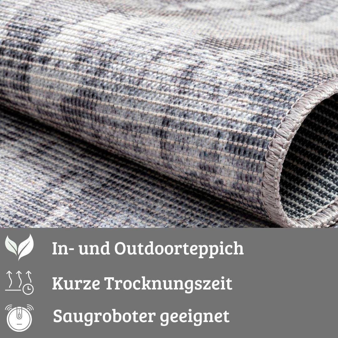 my home Vloerkleed Mülenen Kortpolig, modern ontwerp, wasbaar, geschikt voor binnen- en buitengebruik