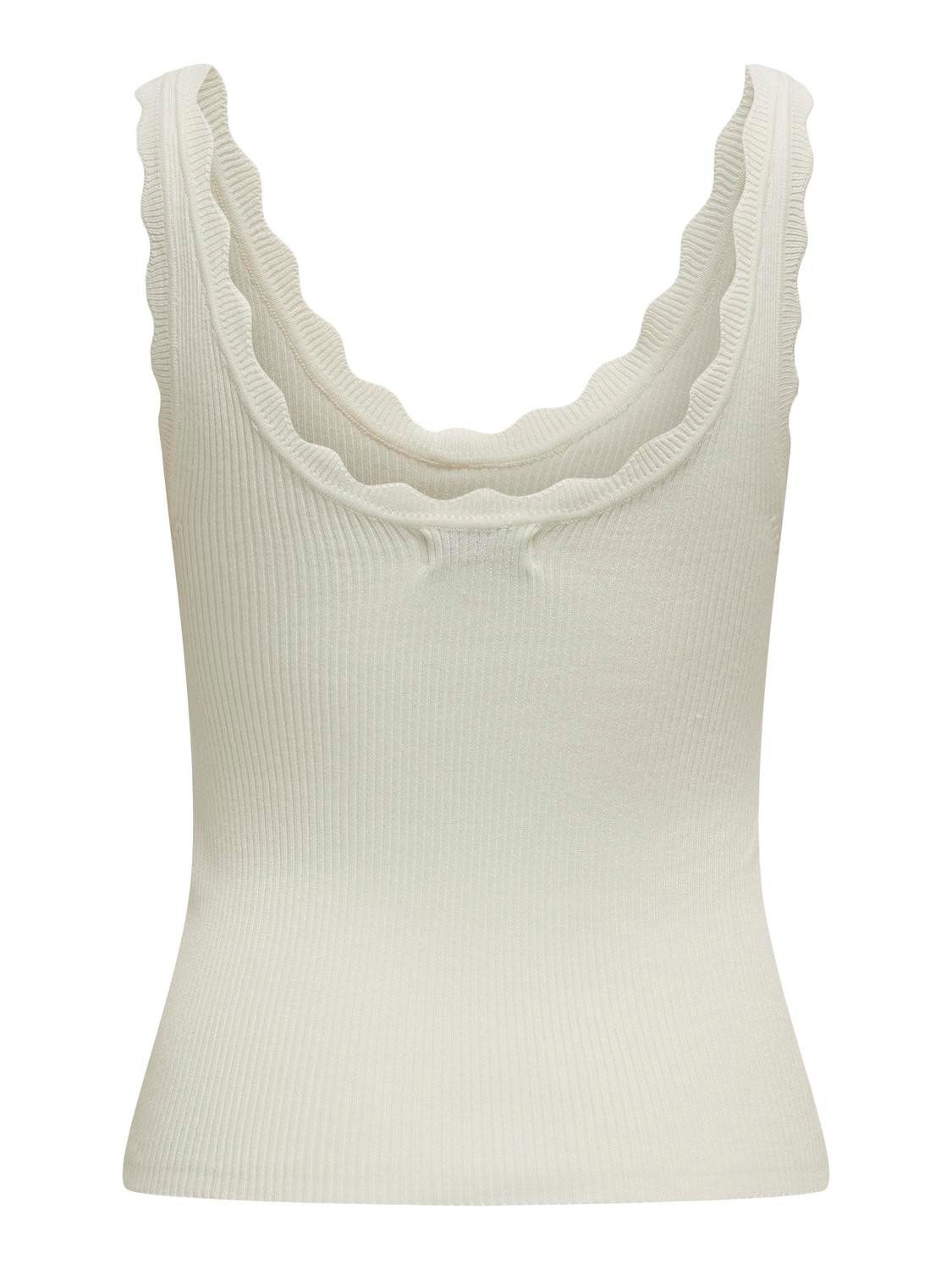 JDY Gebreide top JDYNANNA S/L SCALLOP EDGE TOP KNT NOOS