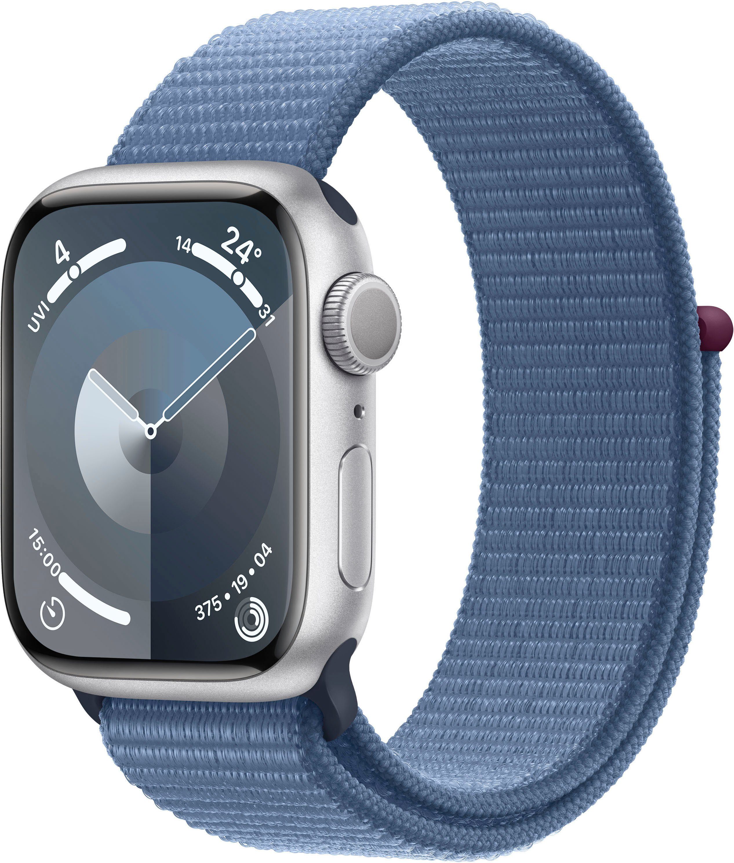 Apple Watch Series 9 GPS 41 mm Aluminium kast Sport loop Winterblauw