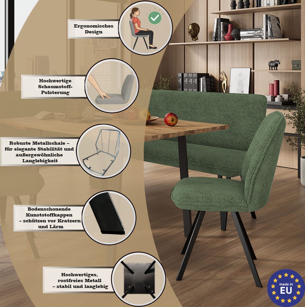Home affaire Eethoek Mily eetkamerset, zitgroep, hoekbankgroep, keukenbankgroep (4-delig)