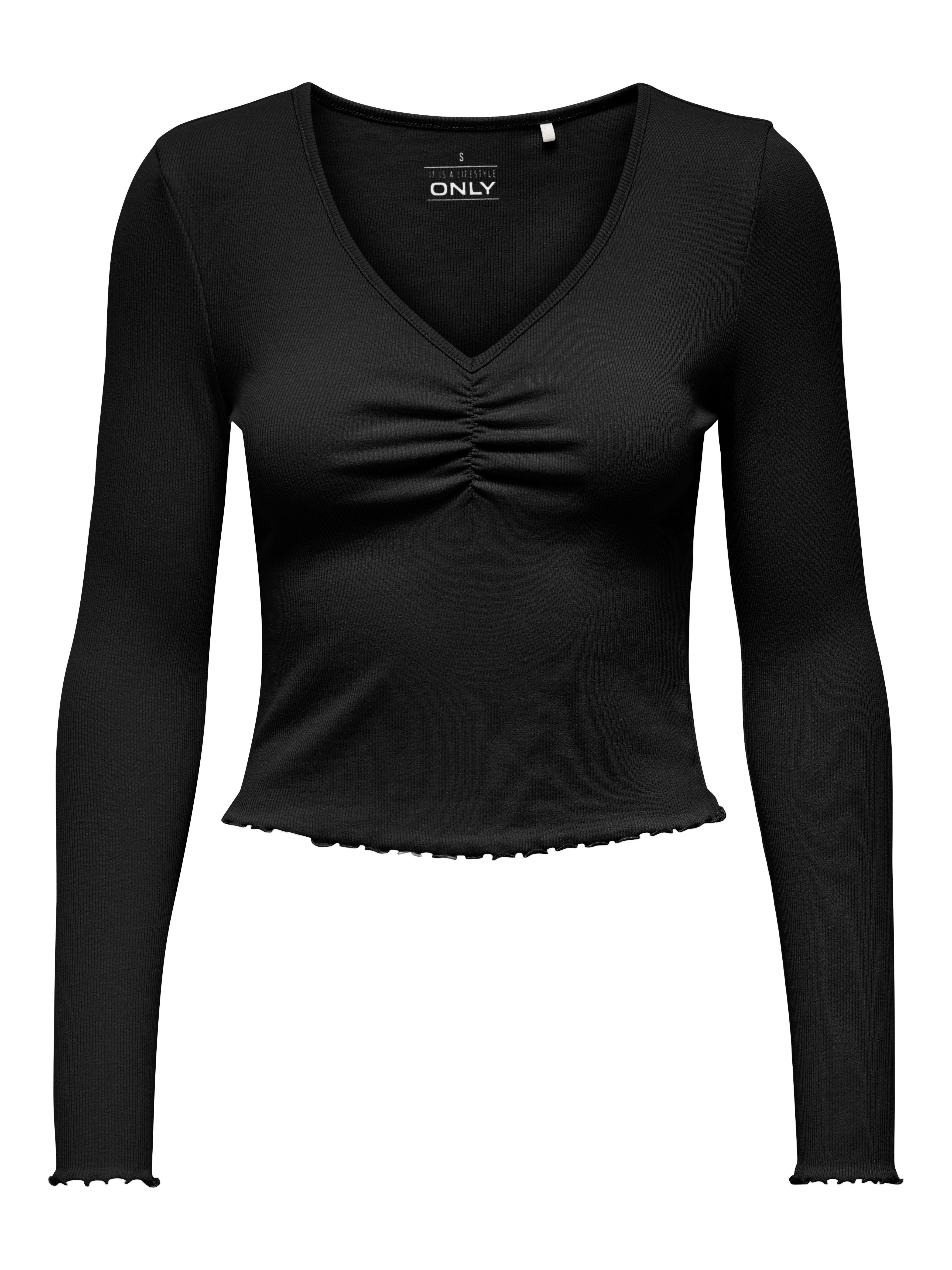 Only Shirt met lange mouwen ONLBETTY L/S V-NECK TOP CC JRS