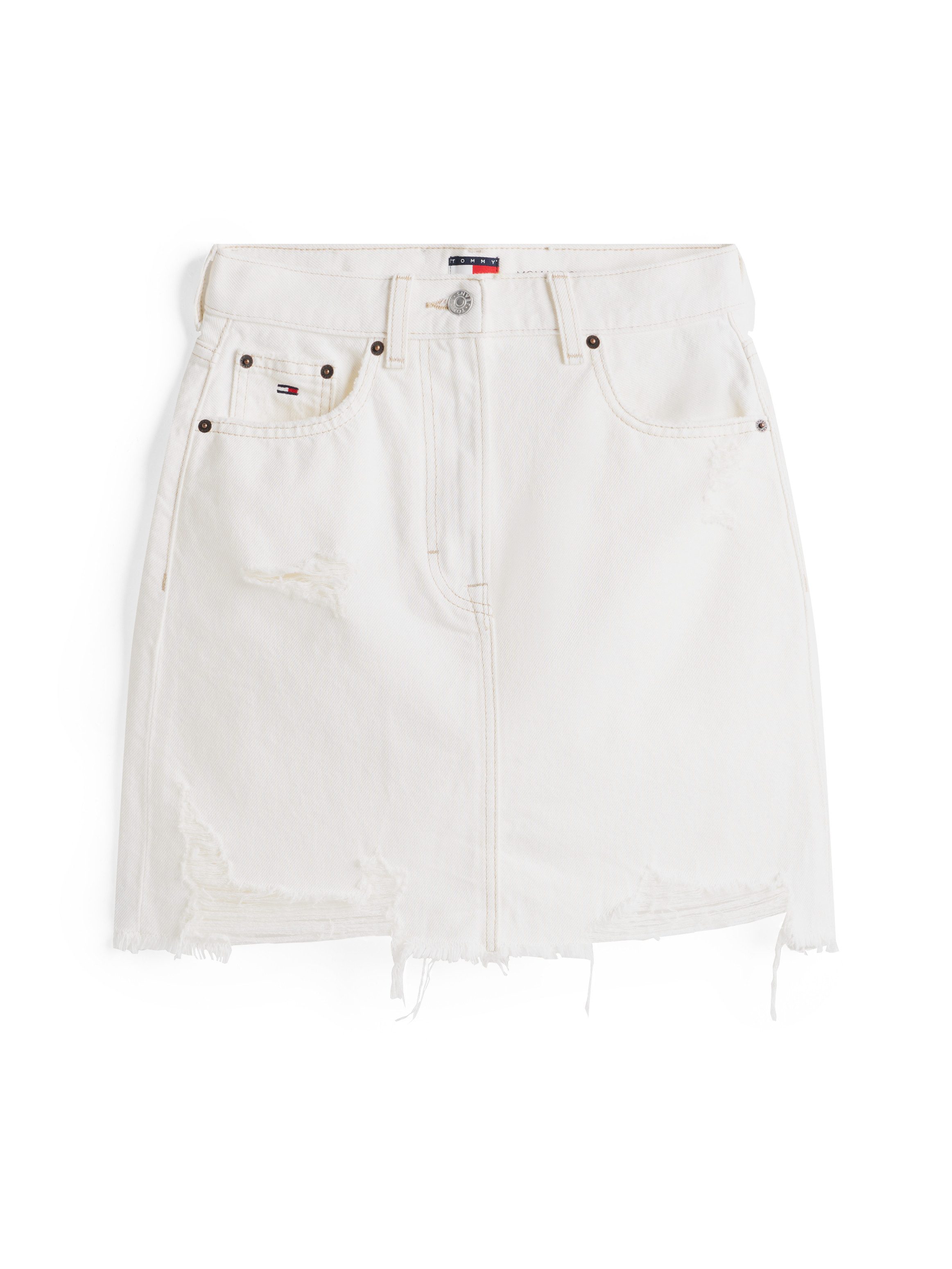 TOMMY Jeans rok MOM SKIRT CI8091 met destroyed-effect