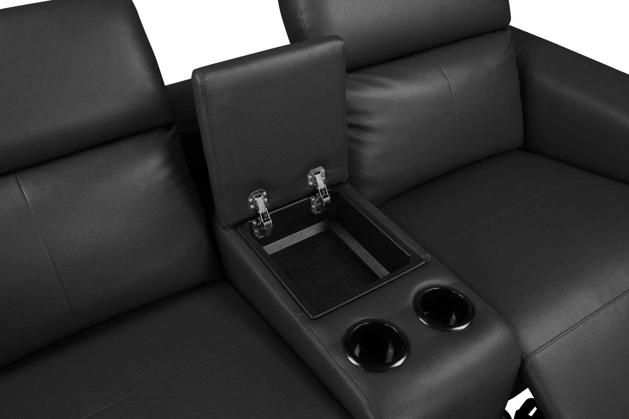 Places of Style 2-zitsbank Lund, 2-zits bioscoopbank, tv-fauteuil, multimedia-sofa, USB-A met elektrische of handmatige relaxfunctie, bekerhouder en opbergruimte