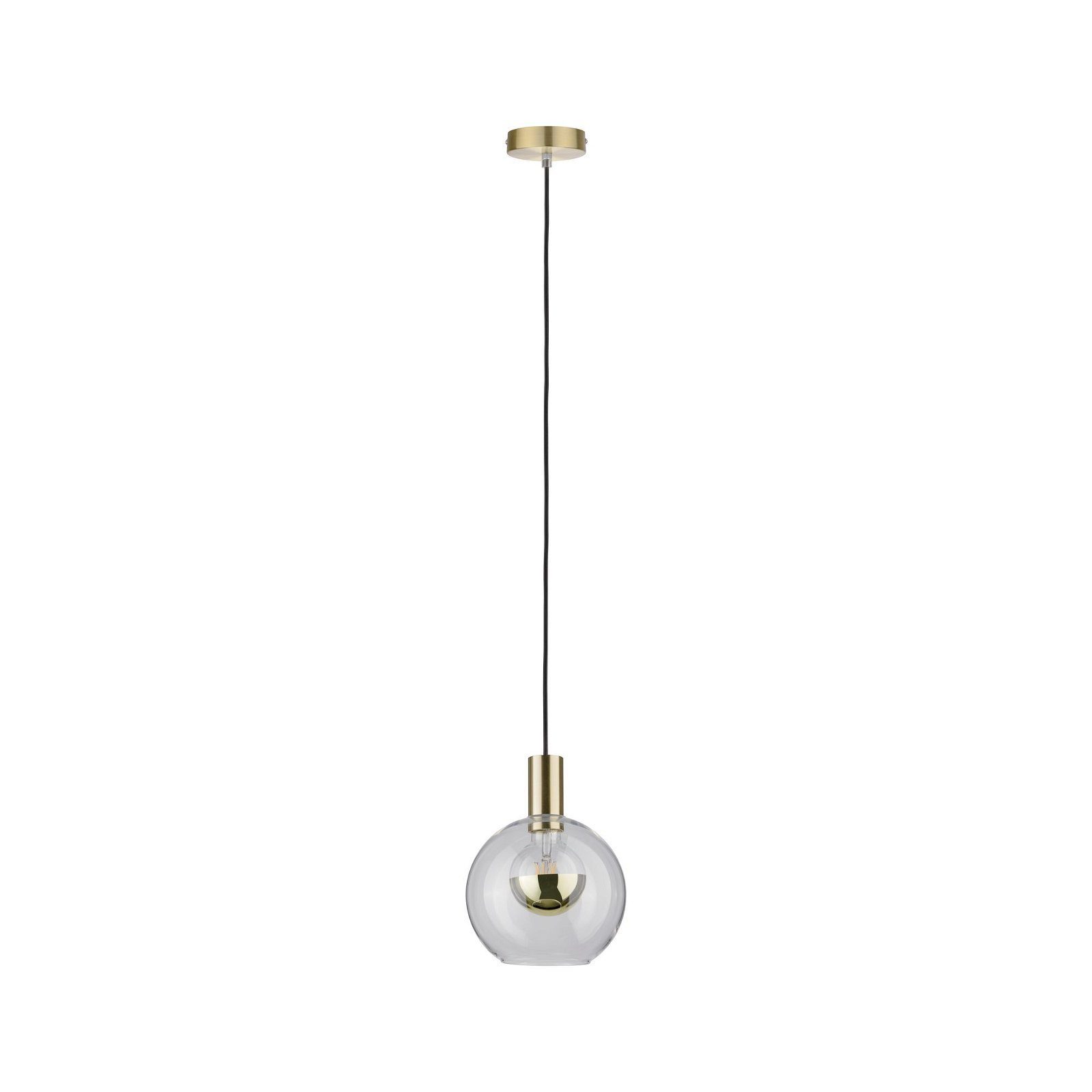 Paulmann Hanglamp Neordic Esben max. 1x20W Helder/Geborsteld messing 230V Glas/Metaal (1 stuk)