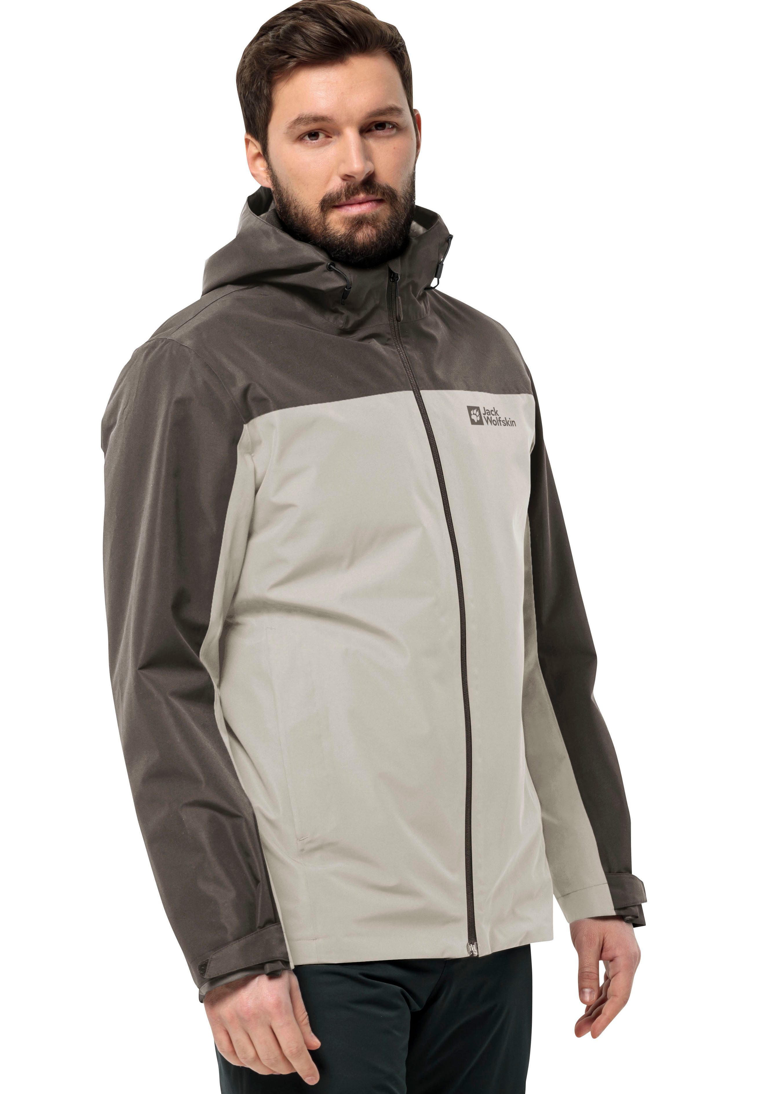 Jack Wolfskin Functioneel 3-in-1-jack TAUBENBERG 3IN1 JKT M met waterafstotende ritsen waterdicht ademend