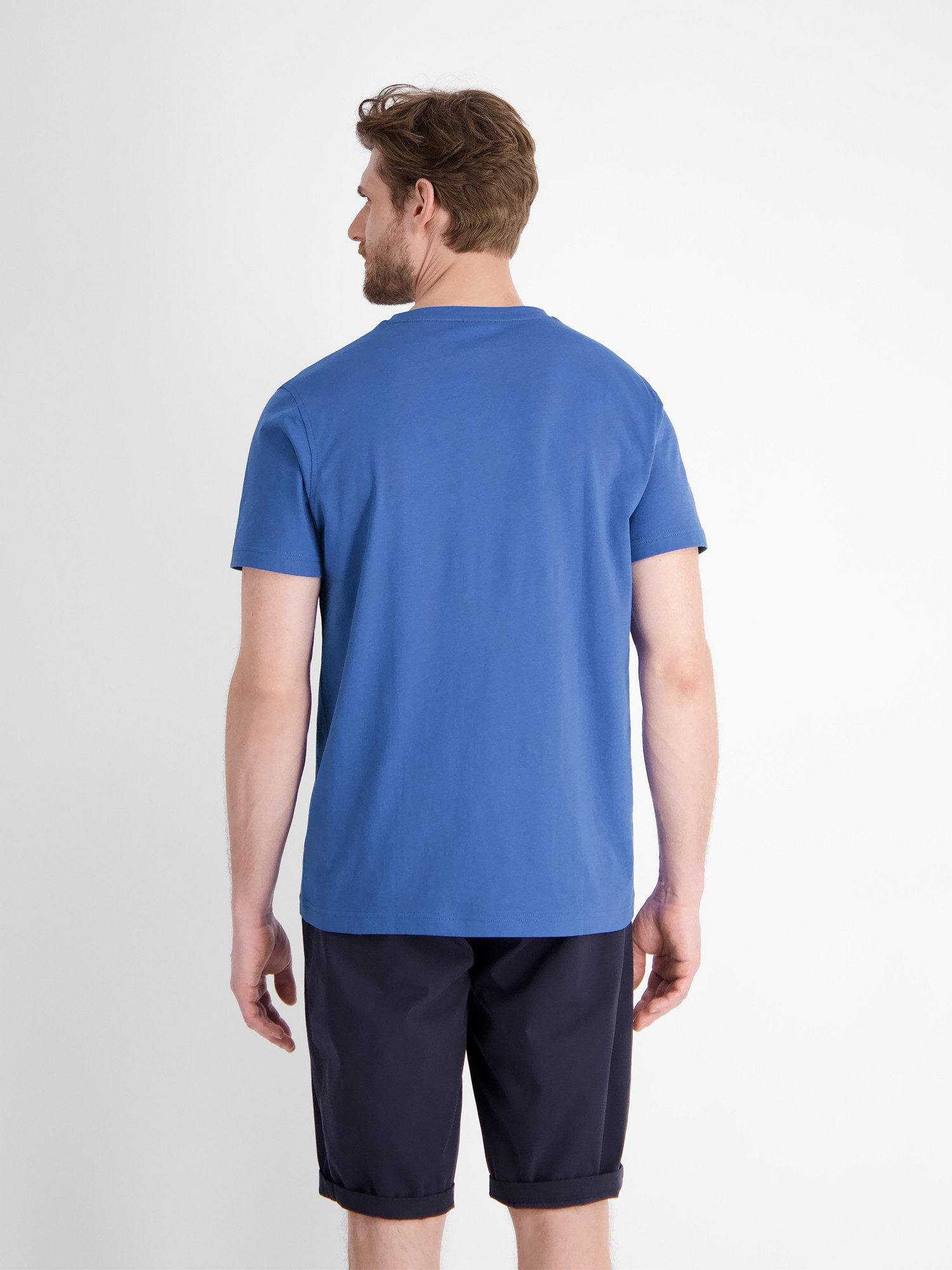 Lerros T-shirt LERROS basic T-shirt met logostiksel, effen