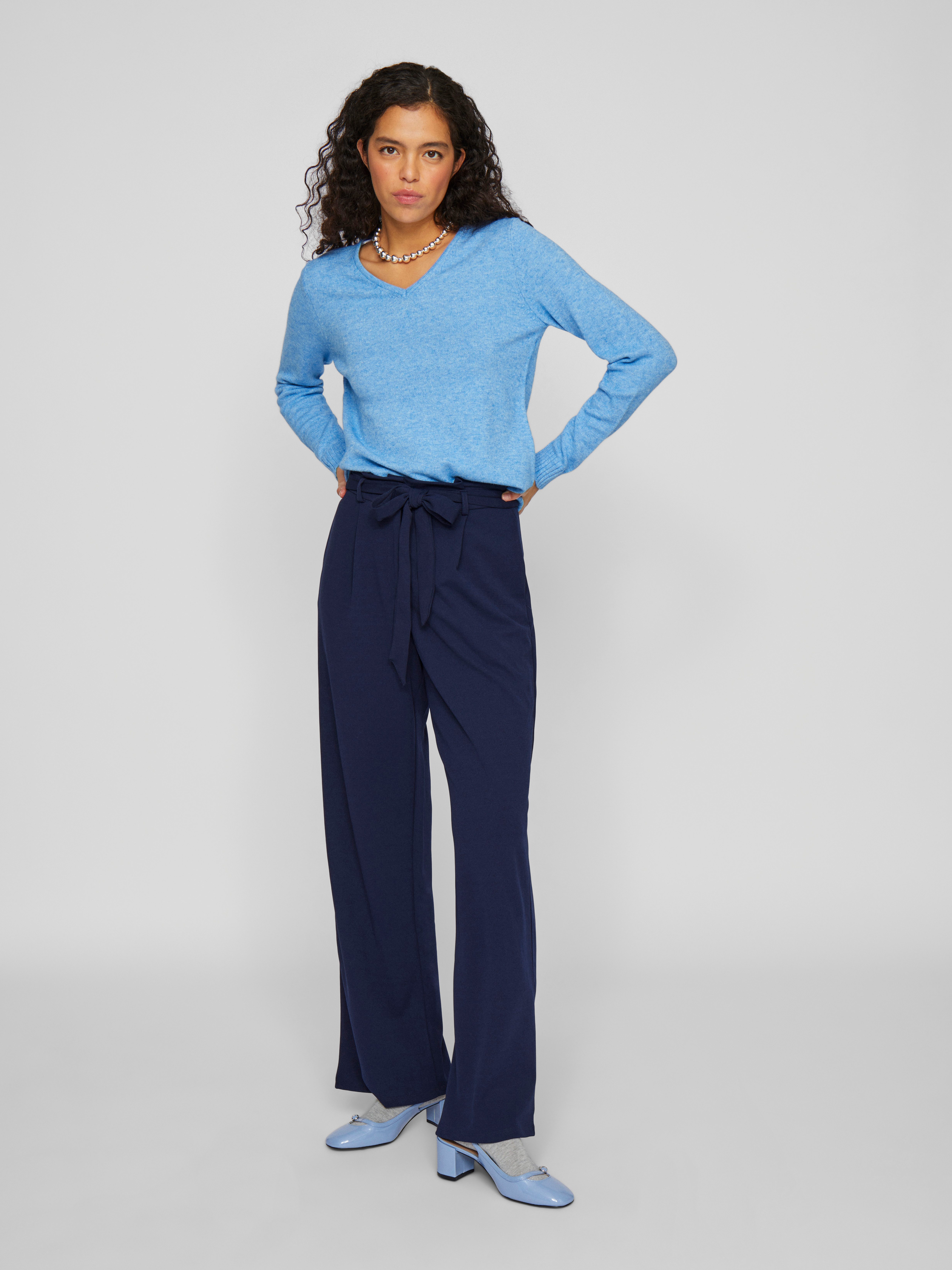 Vila Trui met V-hals VIRIL V-NECK L/S KNIT TOP - NOOS