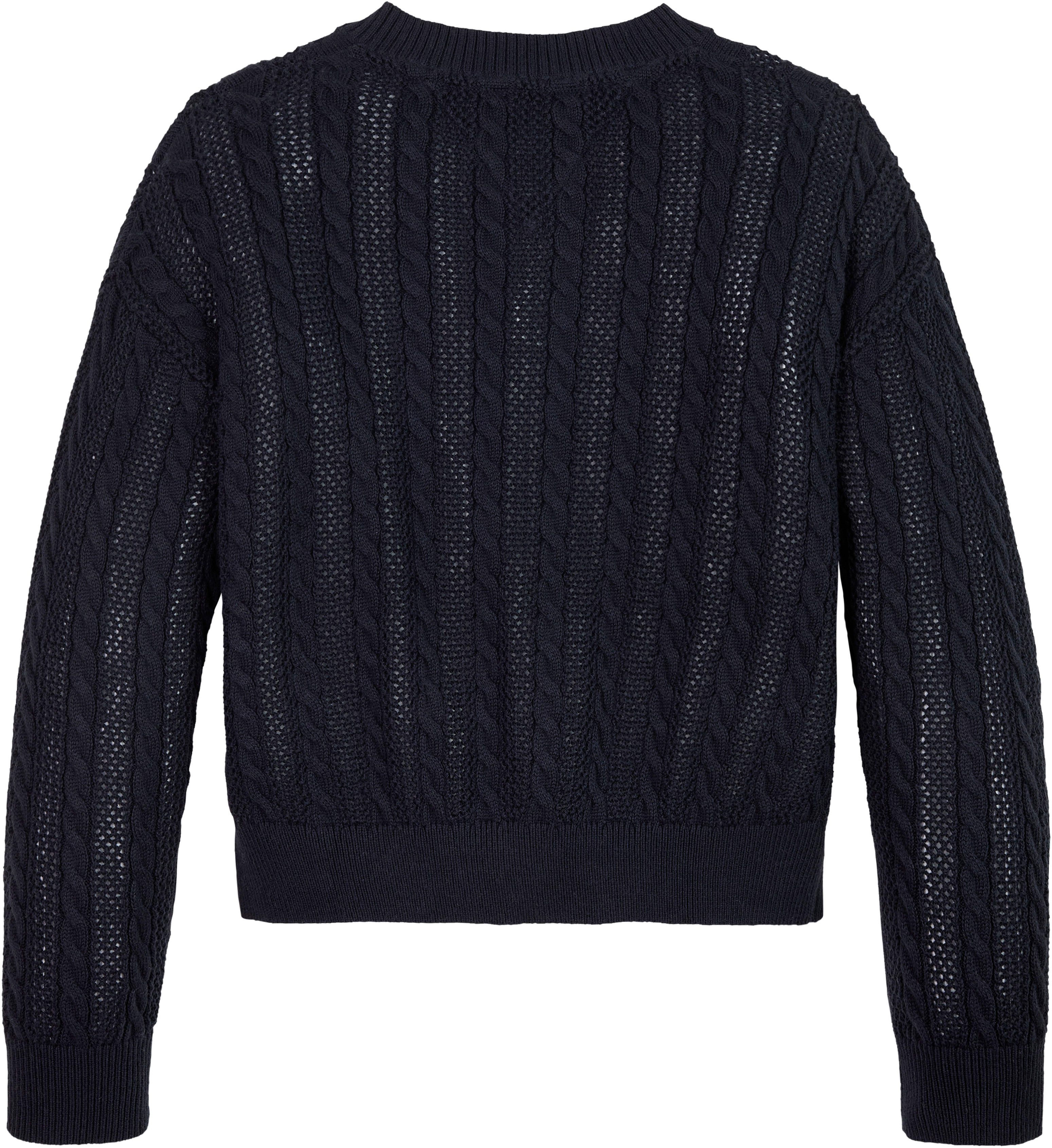 Tommy Hilfiger Vest ESSENTIAL CABLE REGULAR CARDIGAN Kinderen tot 16 jaar met logostiksel