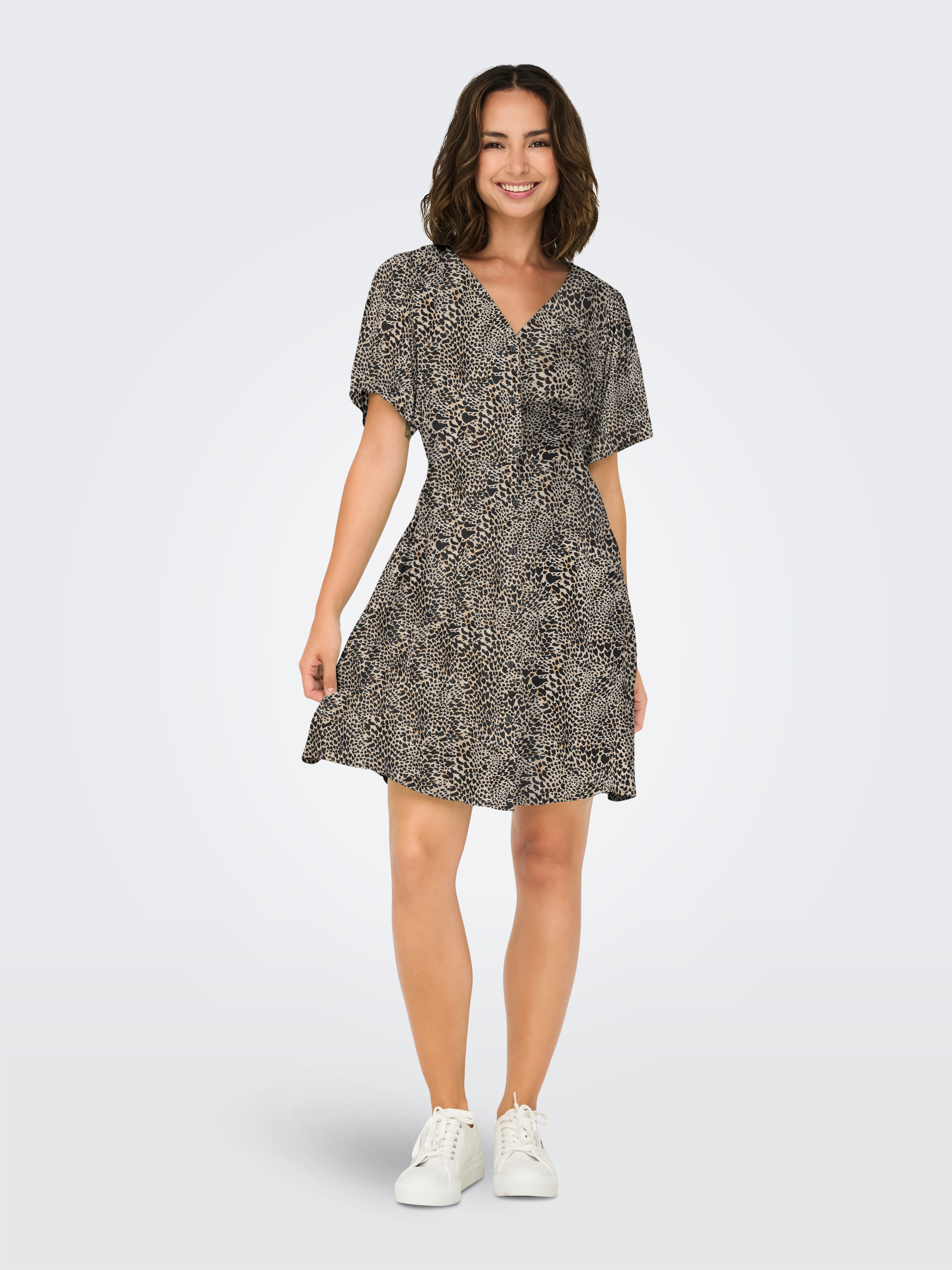 Only Mini-jurk ONLEVIDA S/S SHORT DRESS WVN NOOS