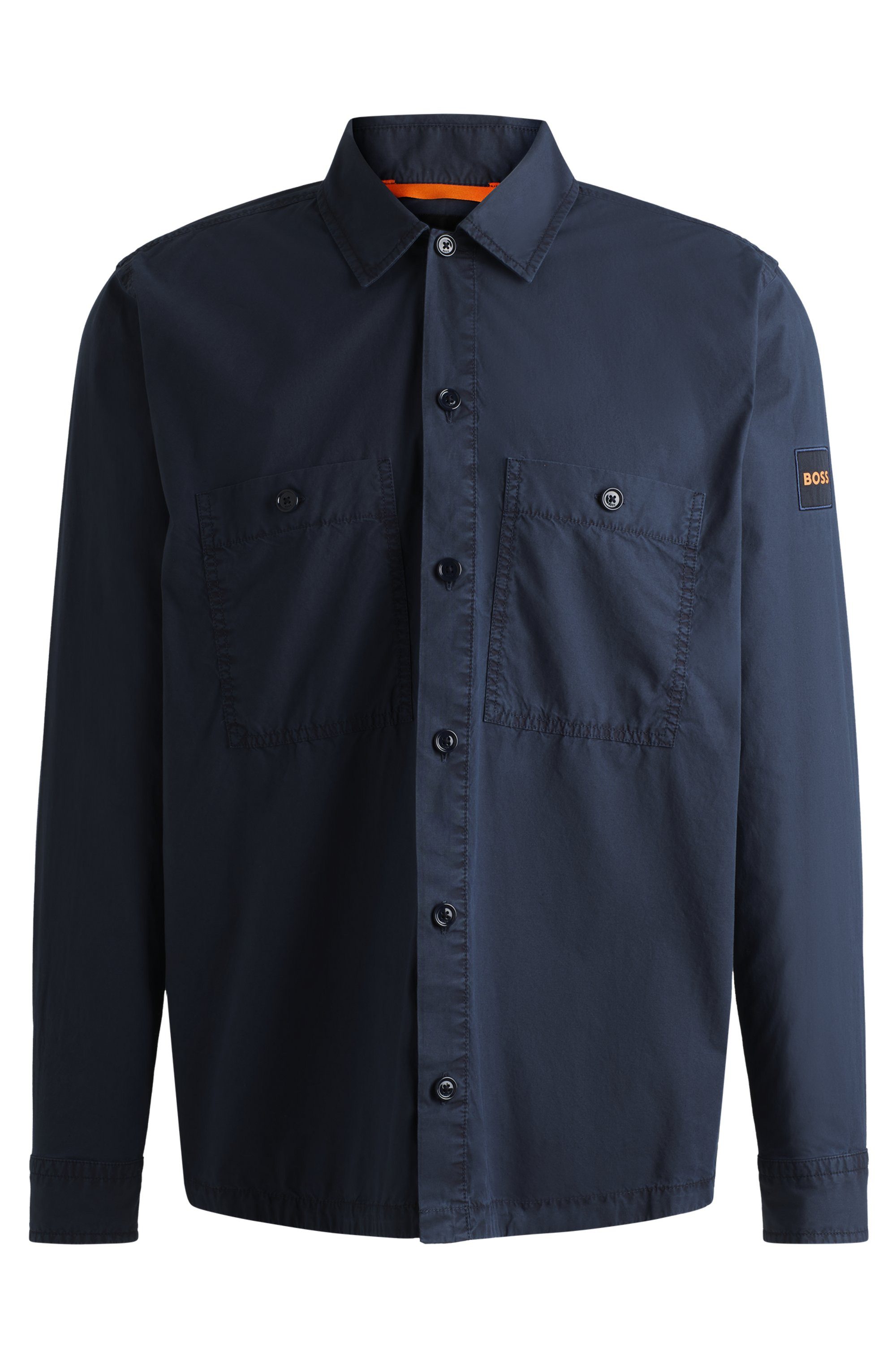 Boss Orange Overhemdjasje Locky_2_M met borstzakken heren overshirts maat XXXL blauw