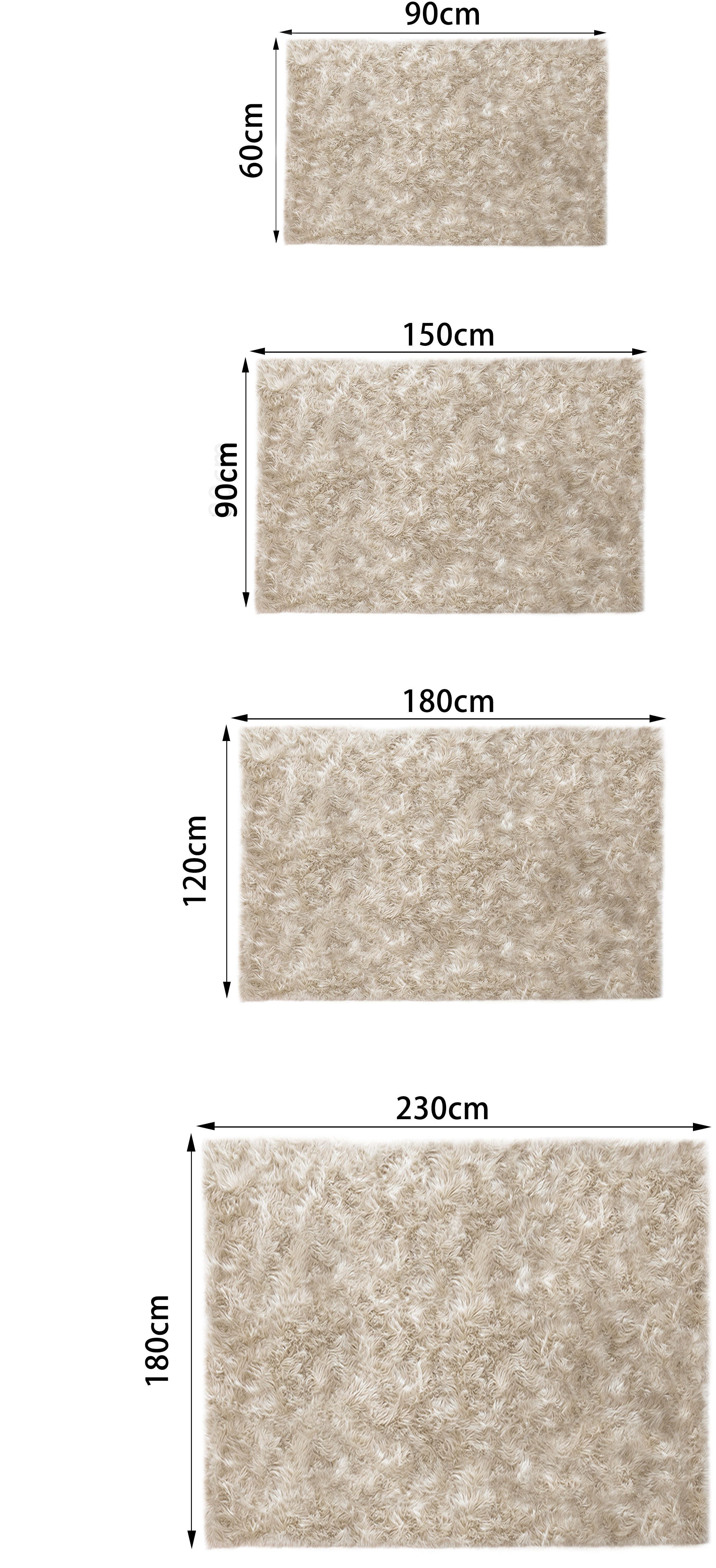 my home Vachtvloerkleed Dena, hoogpolige vloerkleden, behaaglijk zacht Imitatiebont, unikleur, woonkamer, slaapkamer, eetkamer