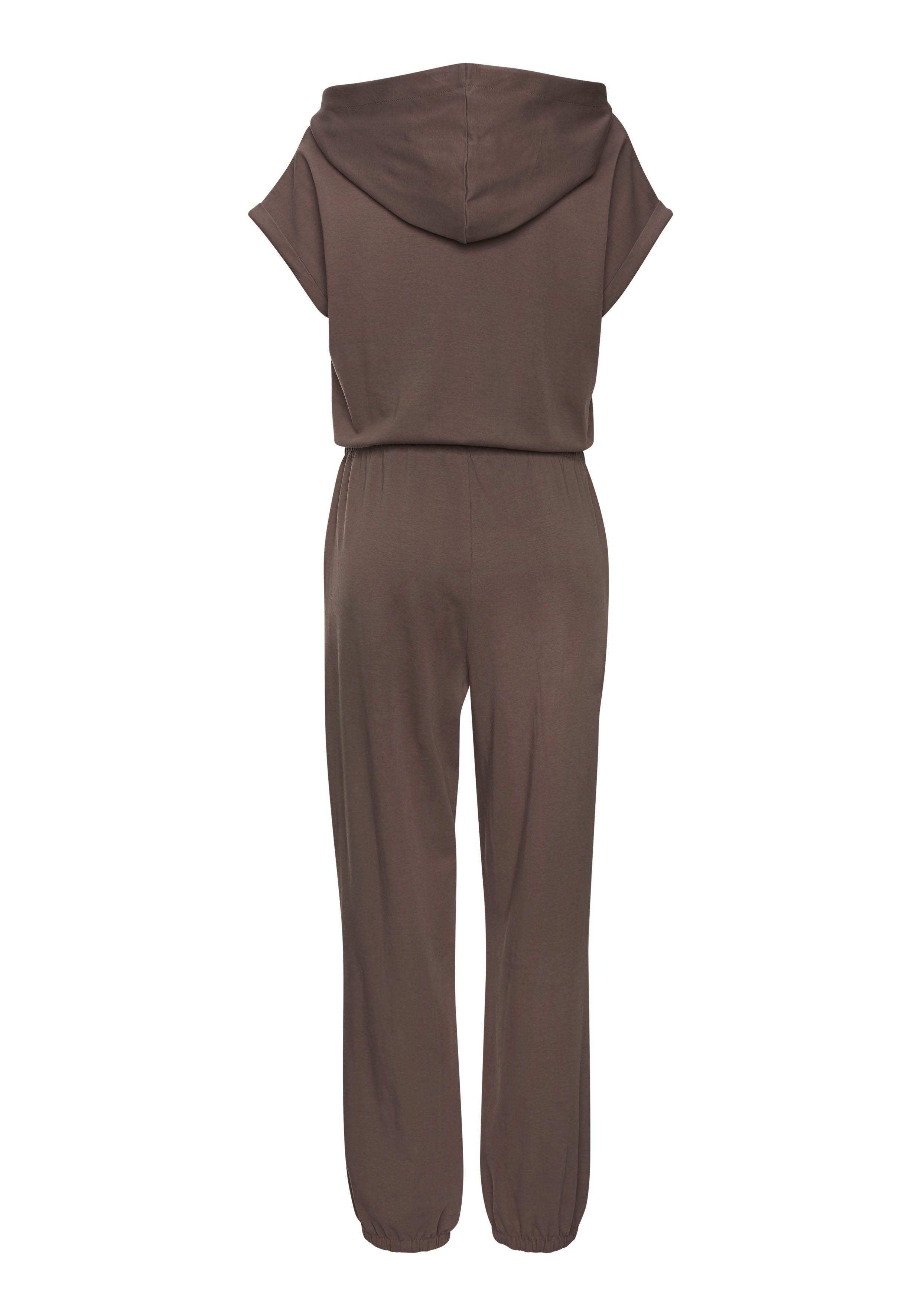 Venice Beach Jumpsuit van jersey kortärmelige jumpsuit met zakken