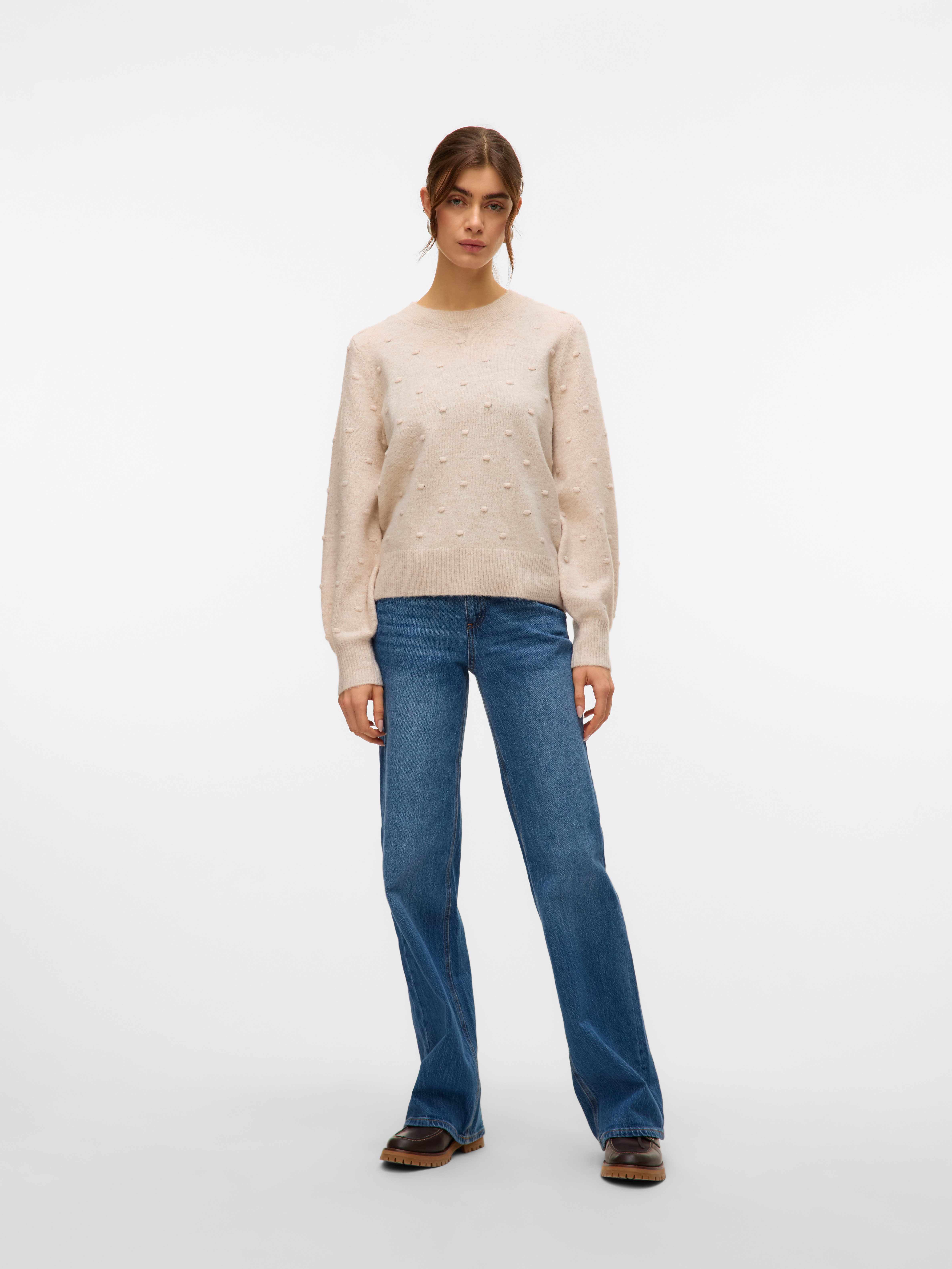 Vero Moda Trui met ronde hals VMFRANCESCA LS O-NECK PULLOVER BOO