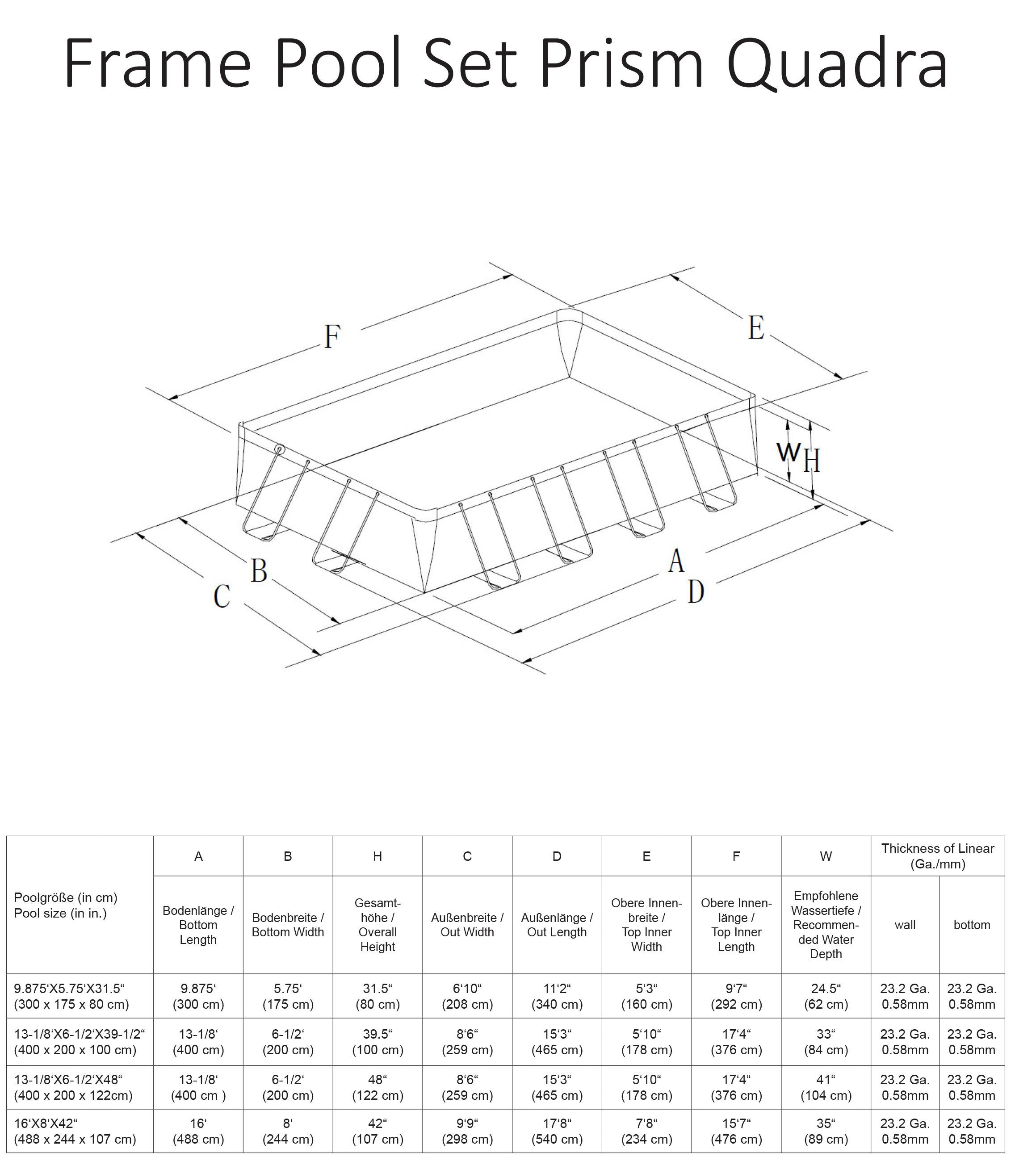 Intex Opzetzwembad PrismFrame BxLxH: 200x400x100 cm (set)