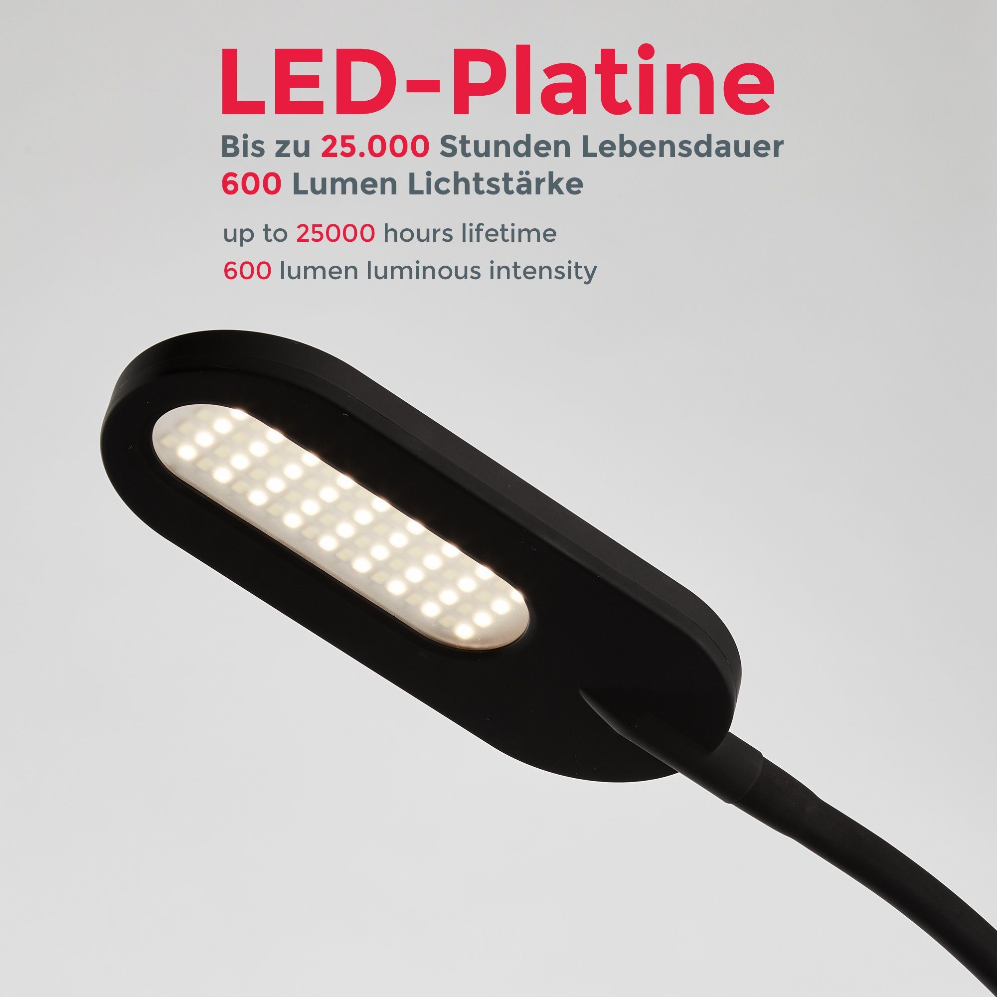 B.K.Licht Staande ledlamp Vloerlamp, dimbaar, draaibaar, geheugen & touch functie, incl. 8W 600lm