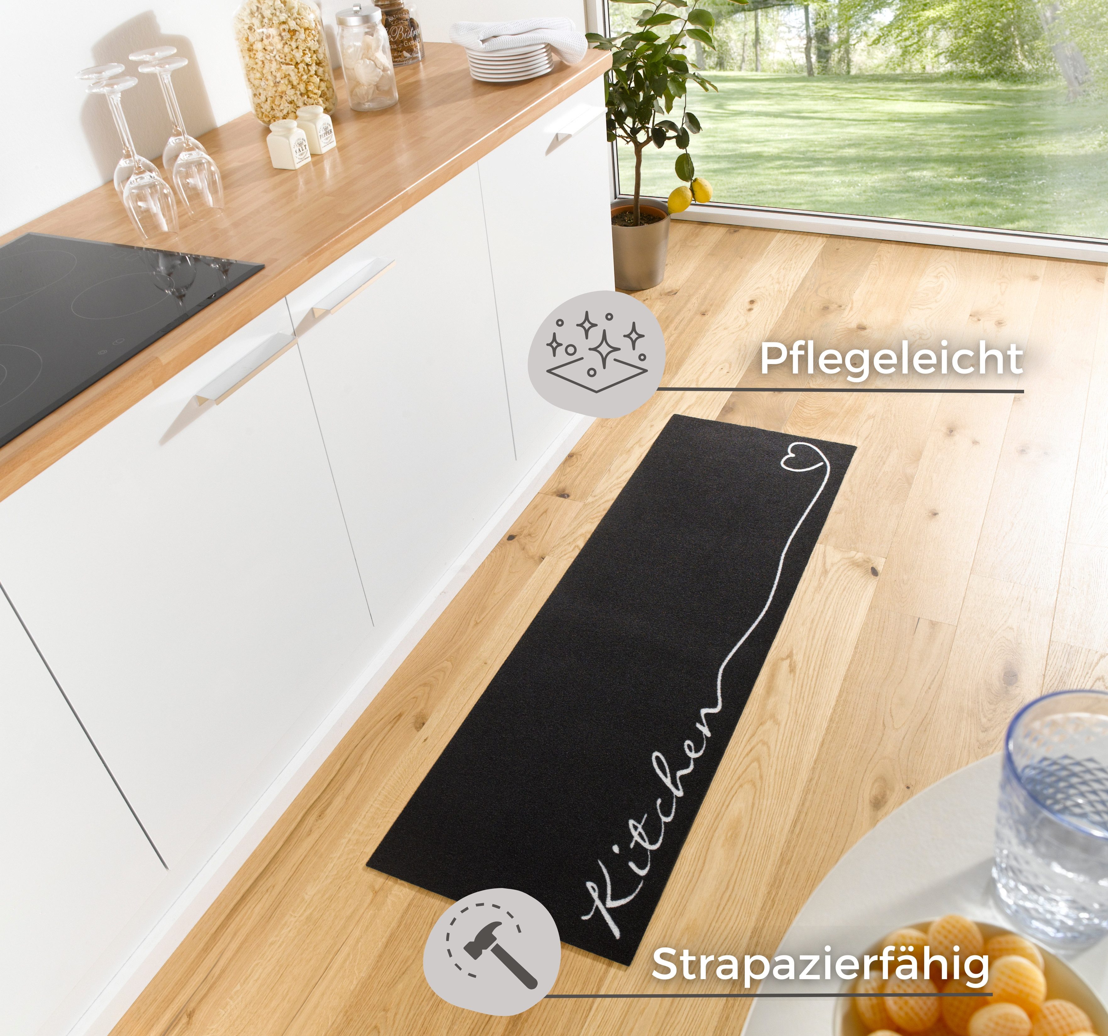 HANSE Home Keukenloper Kitchen hart Loper, antislip, keukenkleed, keuken, vloerkleed, gemakkelijk in onderhoud