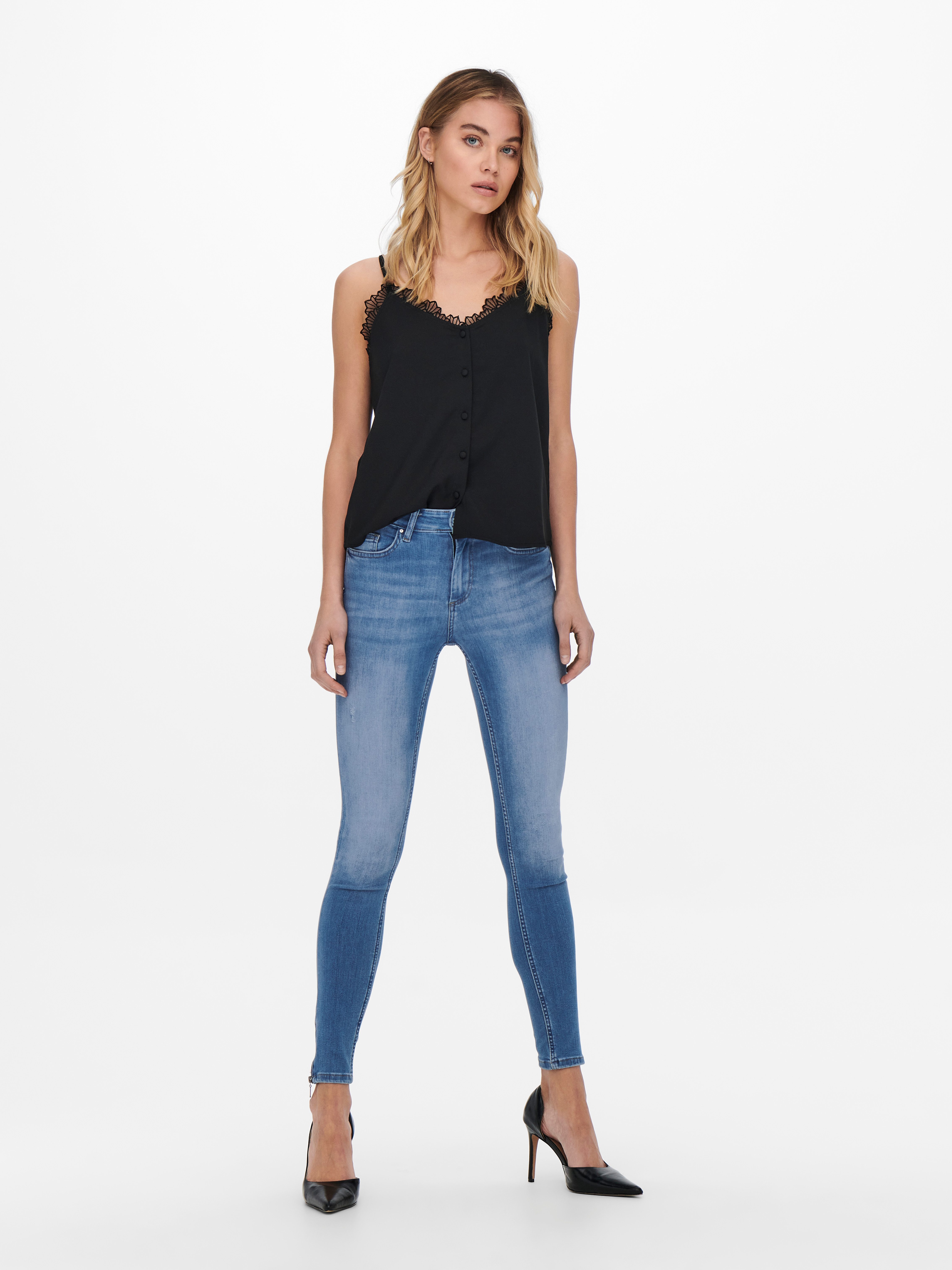 Only Skinny fit jeans ONLBLUSH MID SKINNY ANKLE ZIP DNM BOX
