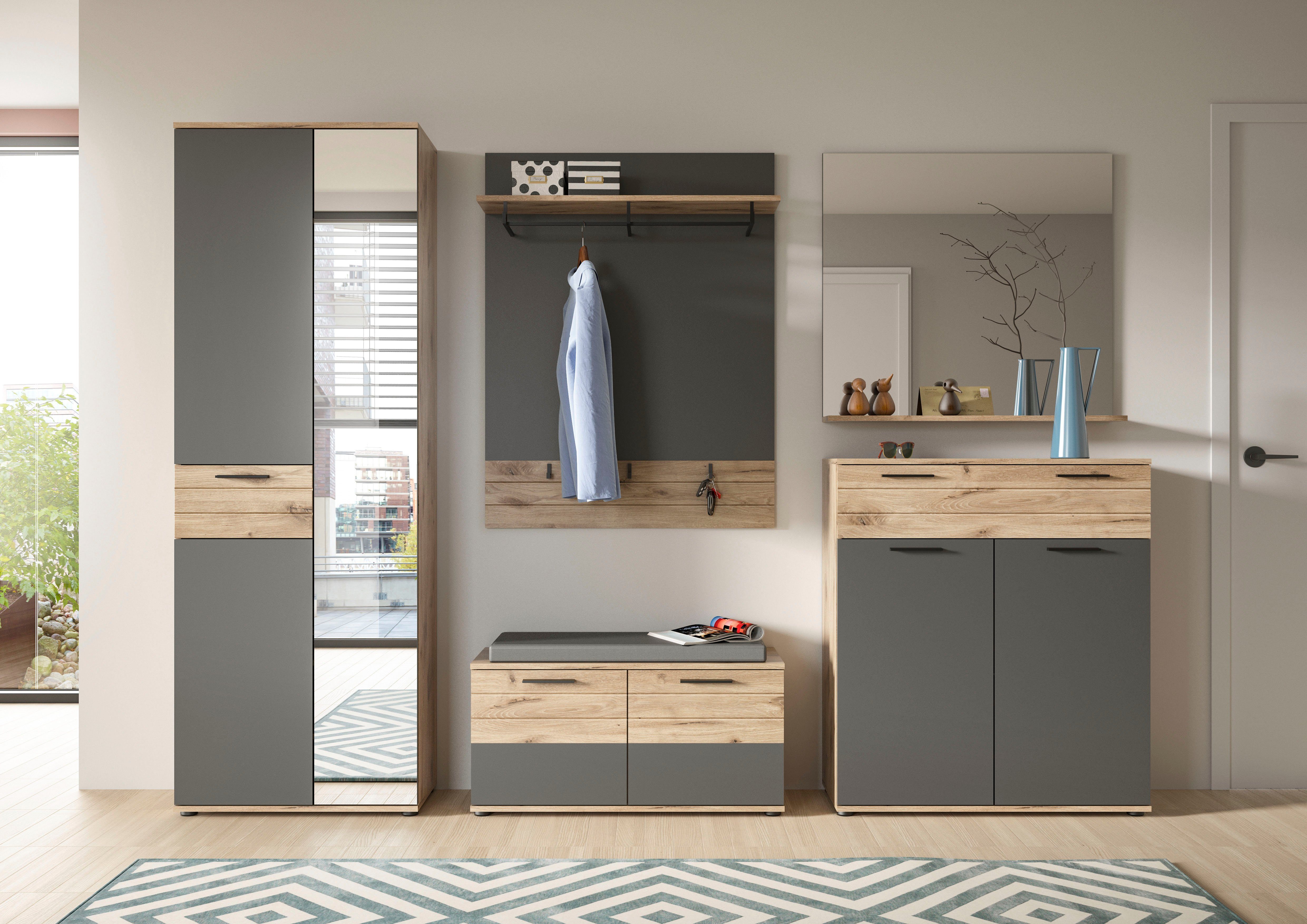 INOSIGN Halmeubelset Riga, Breedte 280 cm, hoogwaardige groeffrezing, 5-delig, bestaande uit: (set, 5-delig)