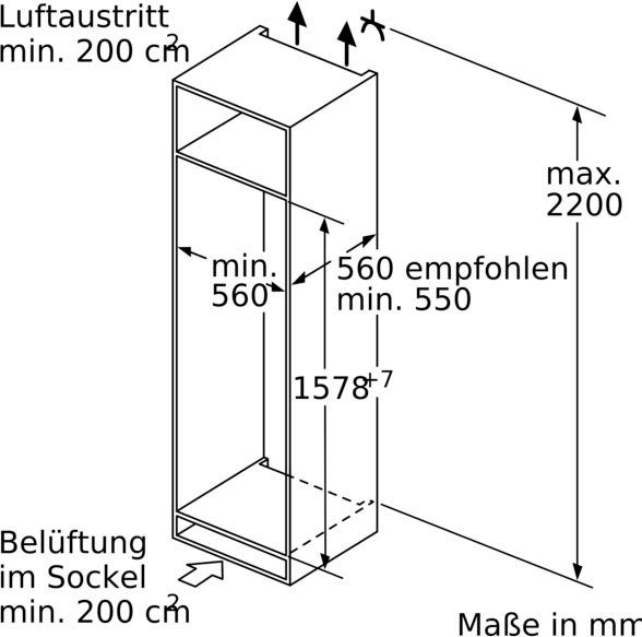 BOSCH Inbouw koel-vriescombinatie KIS77ADD0, 157,8 cm x 55,8 cm