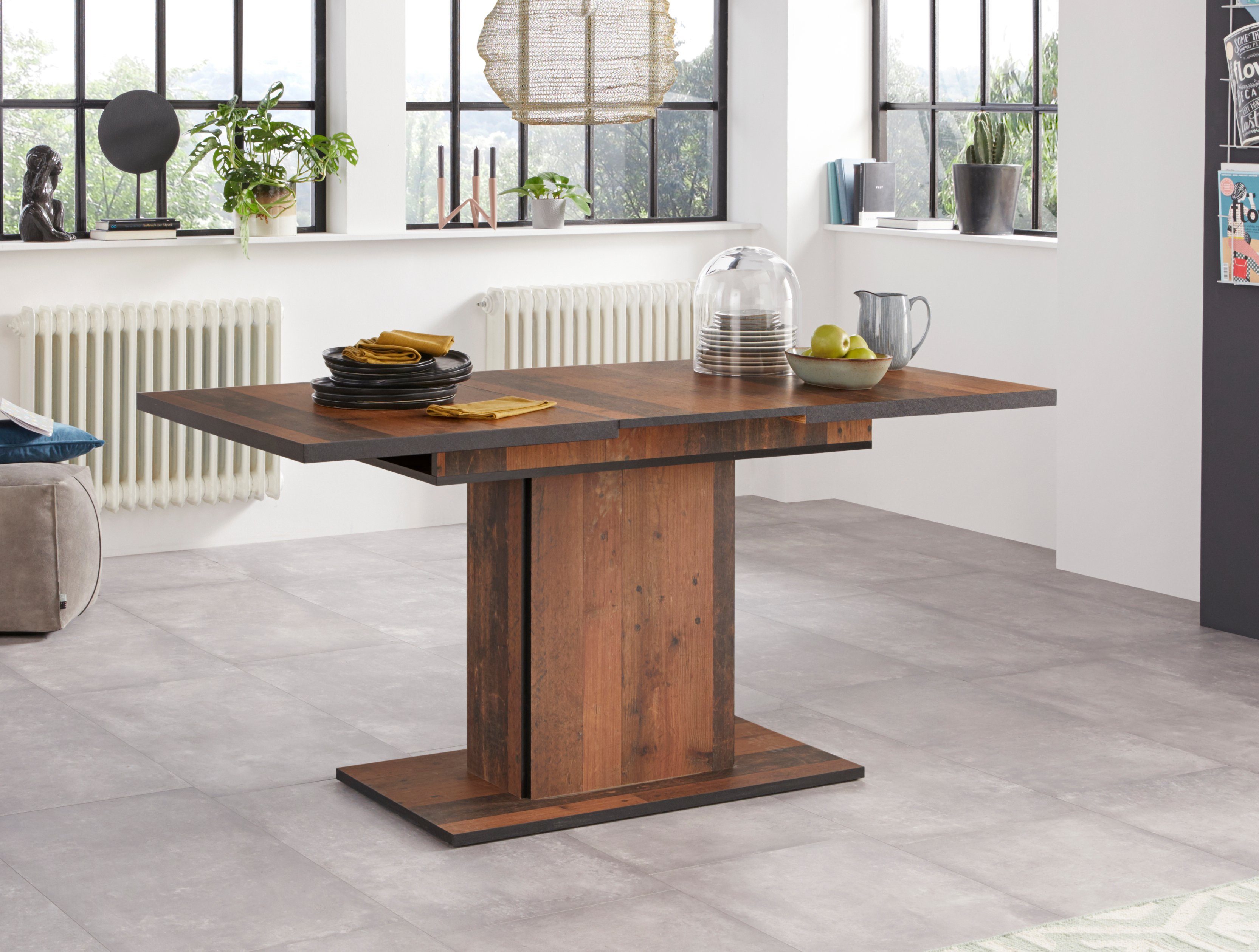 HELA Eettafel Ariana Bestseller, tafel, keukentafel, uitschuiftafel door binnenin geplaatste inlegbladen uittrekbaar 120-160 cm
