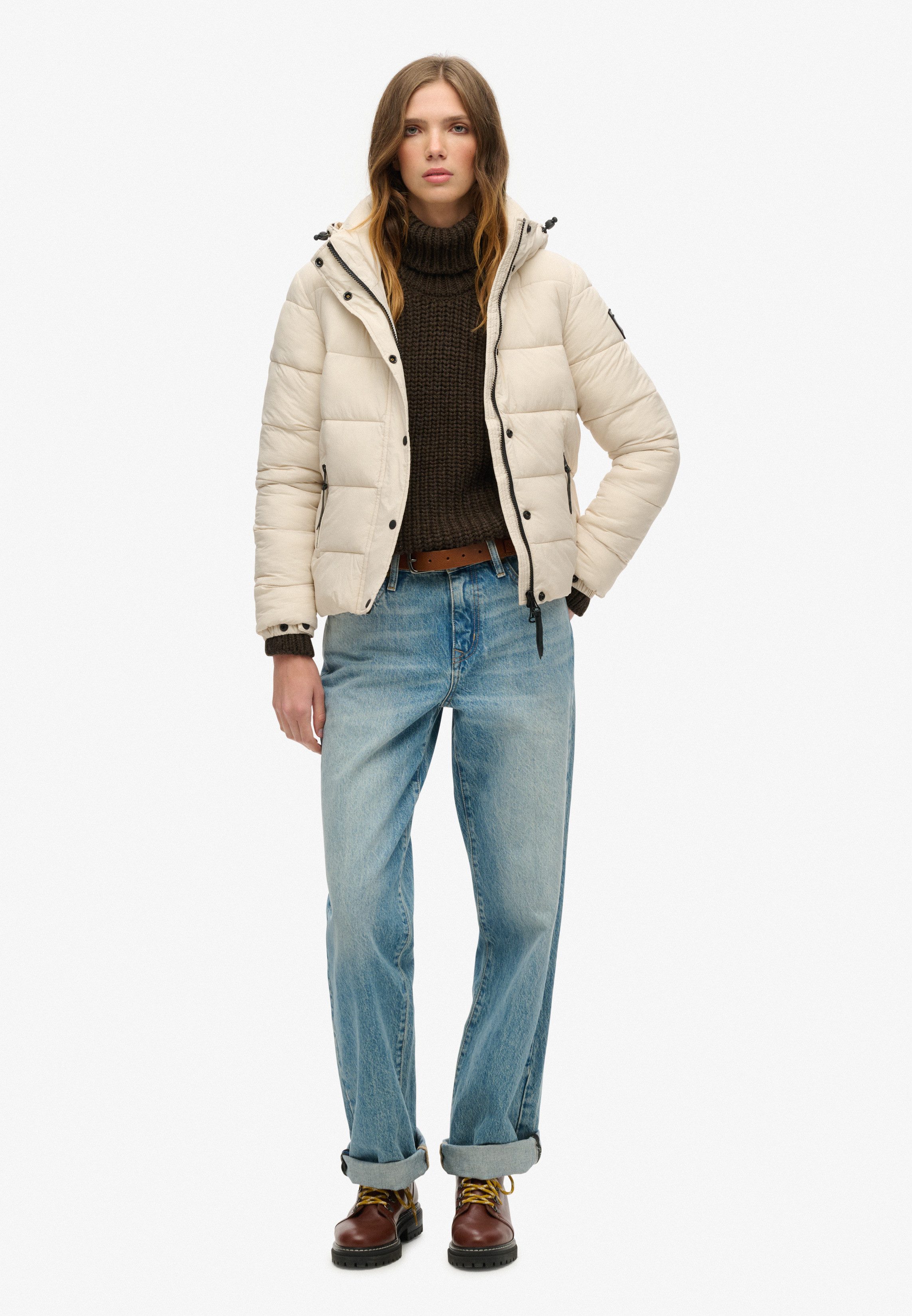 Superdry Gewatteerde jas FAUX FUR SHORT HOOD PUFFER