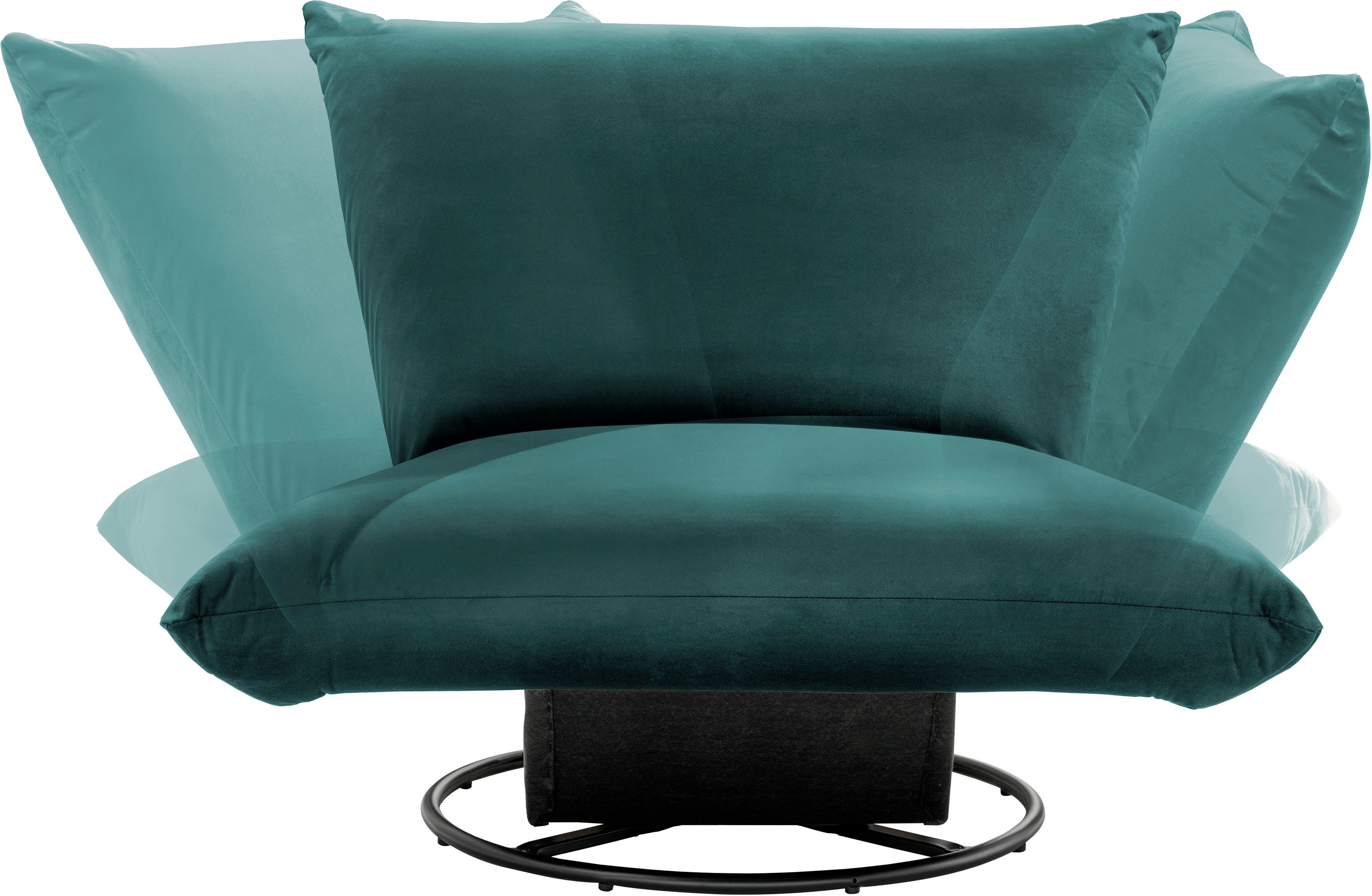 INOSIGN Draaibare fauteuil Cremona 360° draaibaar met metalen voet