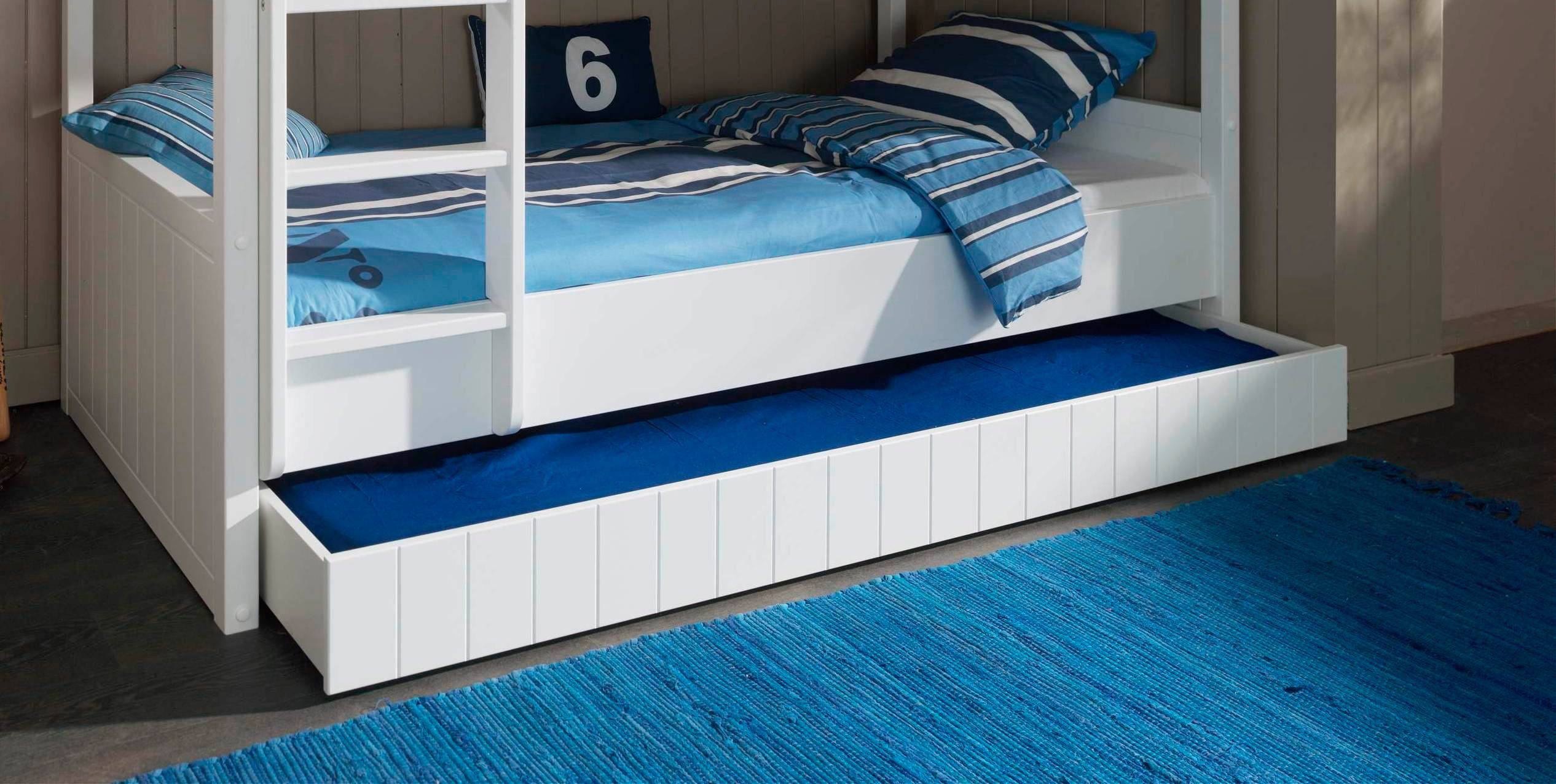 Vipack Bedlade Front met rillenprofielen, gelakt oppervlak, rolgeleiders