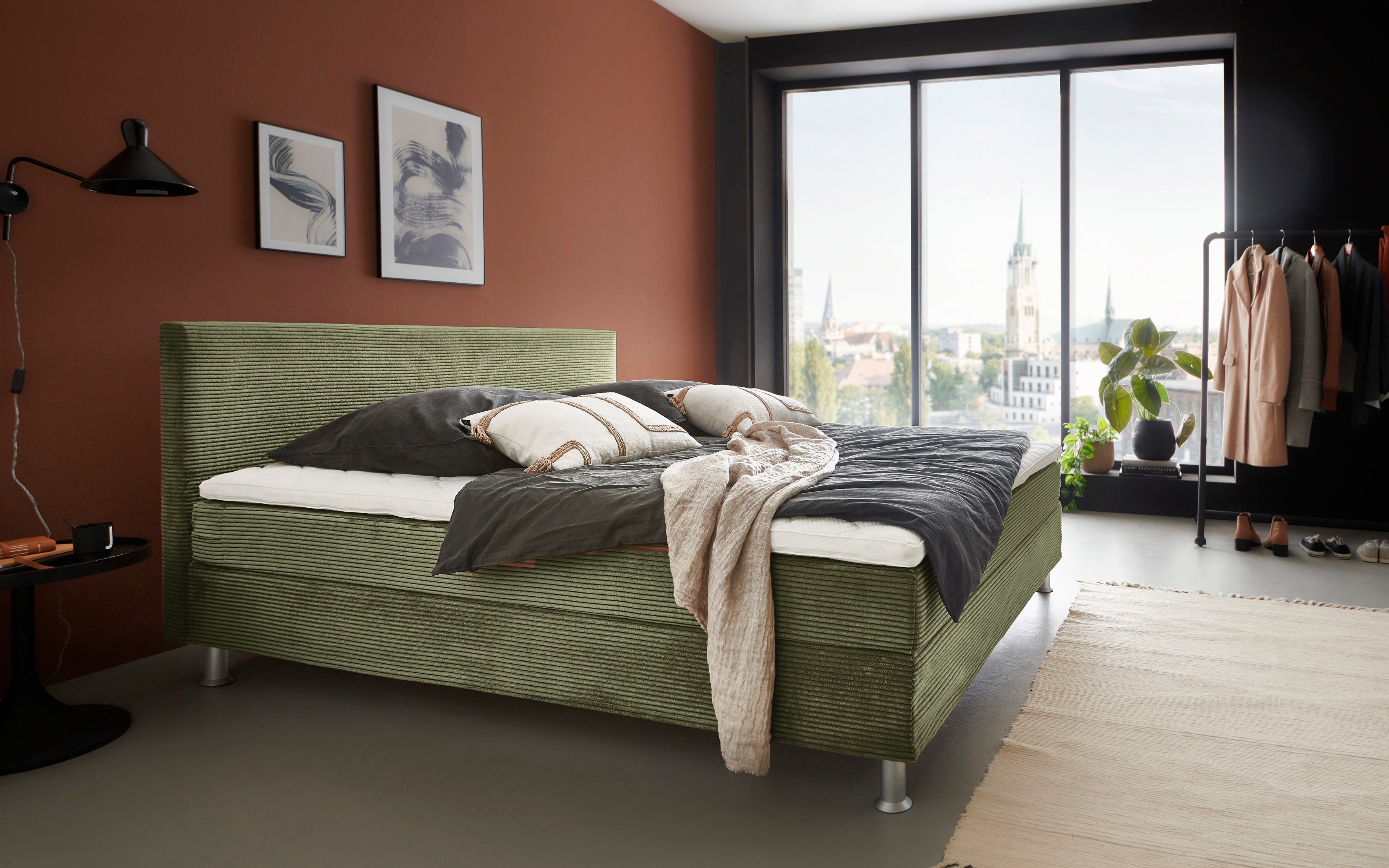 ATLANTIC home collection Boxspring Edison inclusief bonell-binnenveringsmatras en topmatras