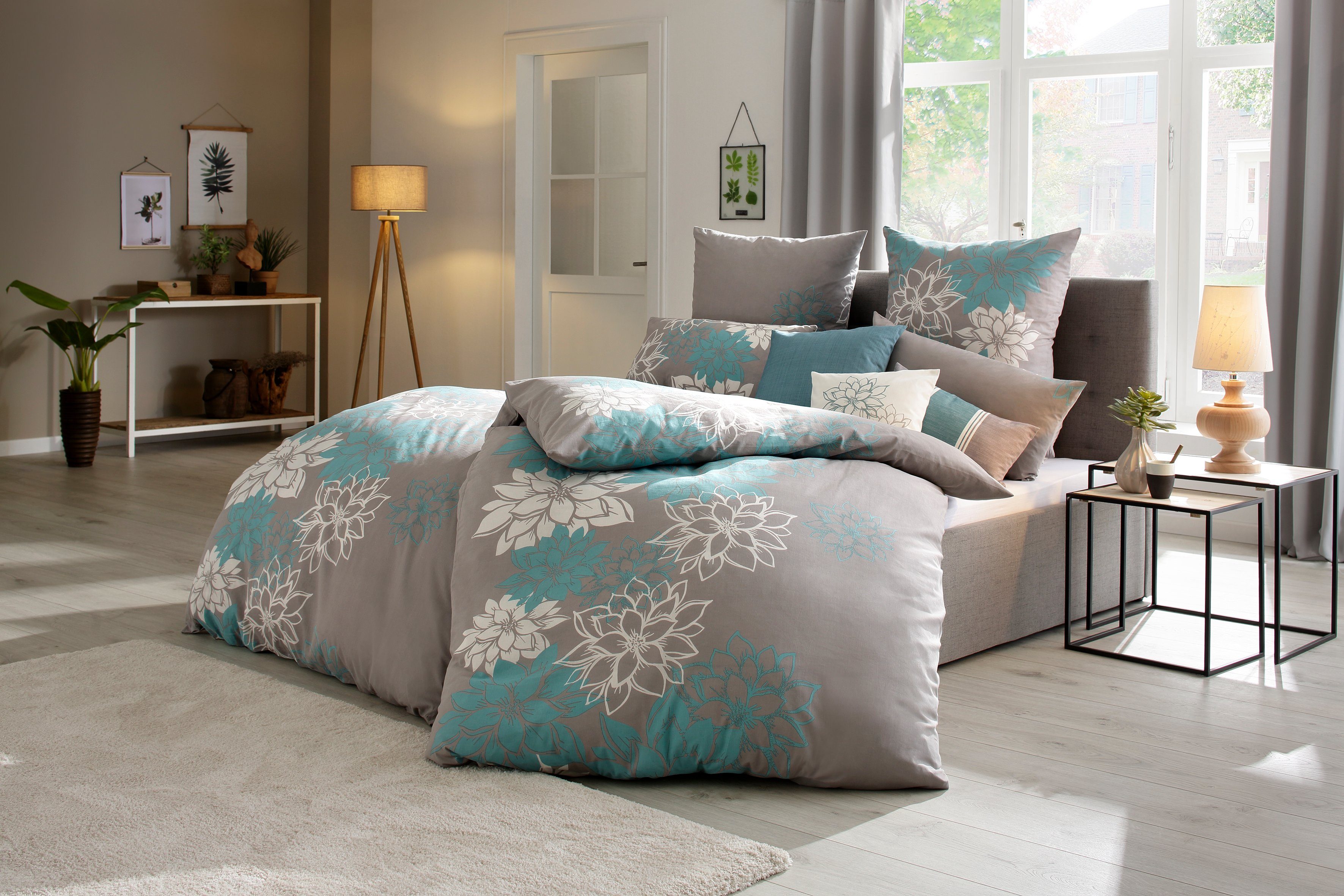 Home affaire Overtrekset Susan in mt. 135x200 of 155x220 cm in verschillende kwaliteiten, romantische dekbedovertrek met bloemen (2-delig)