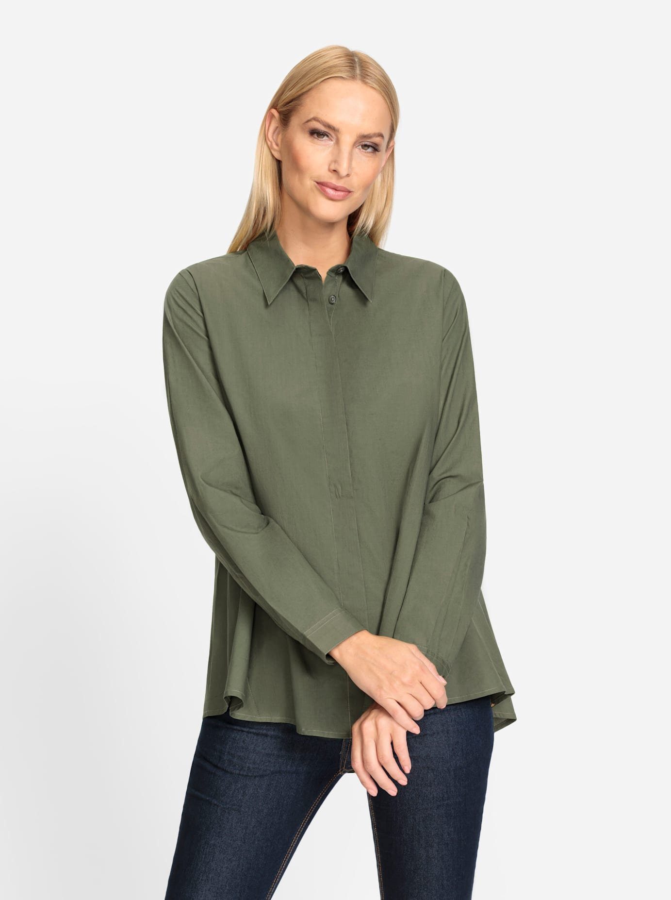 heine Lange blouse dames lange blouses maat 34 groen